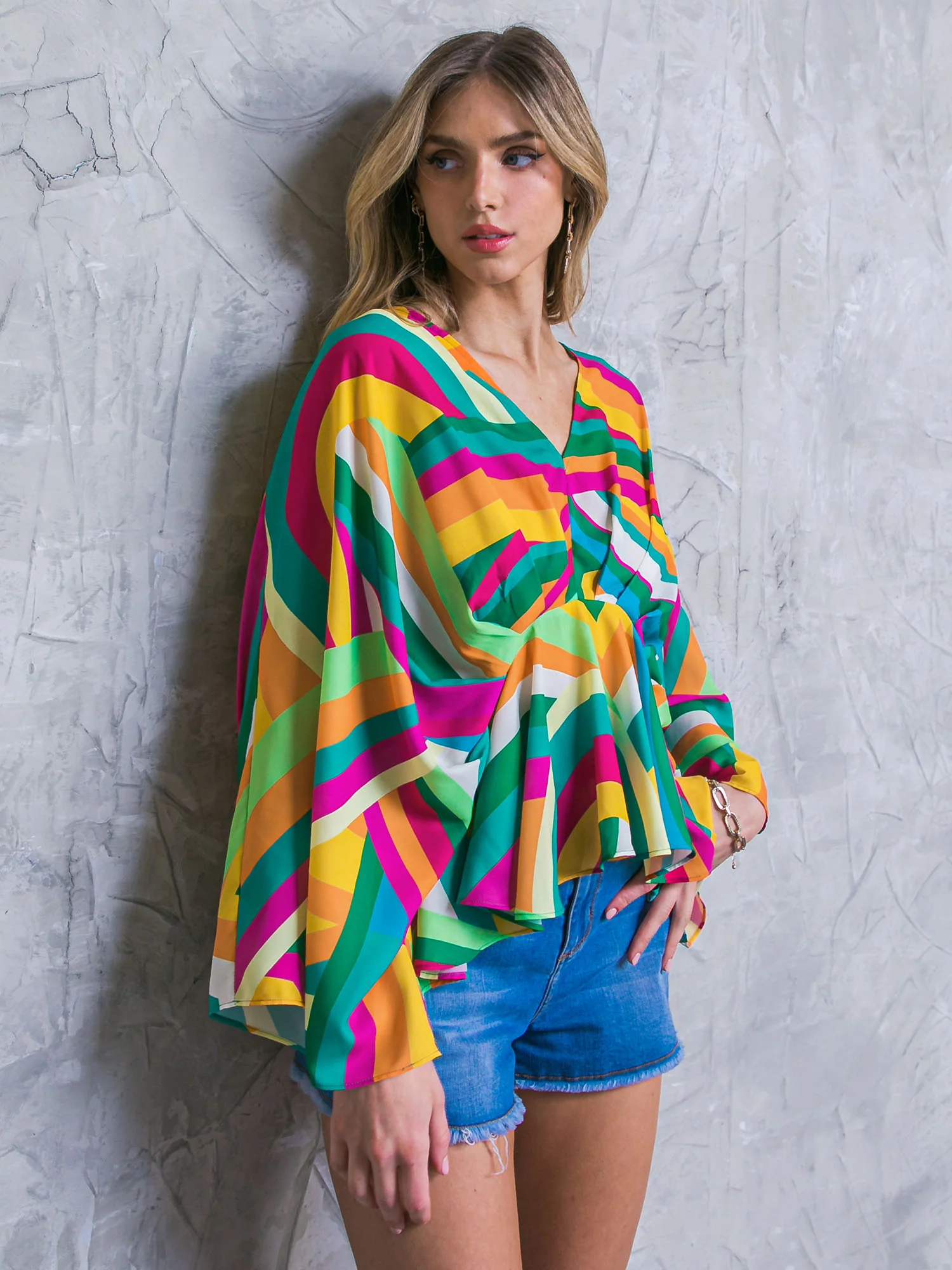 Flying Tomato Wrap Style Abstract Print Blouse - Brands We Love - Image 4