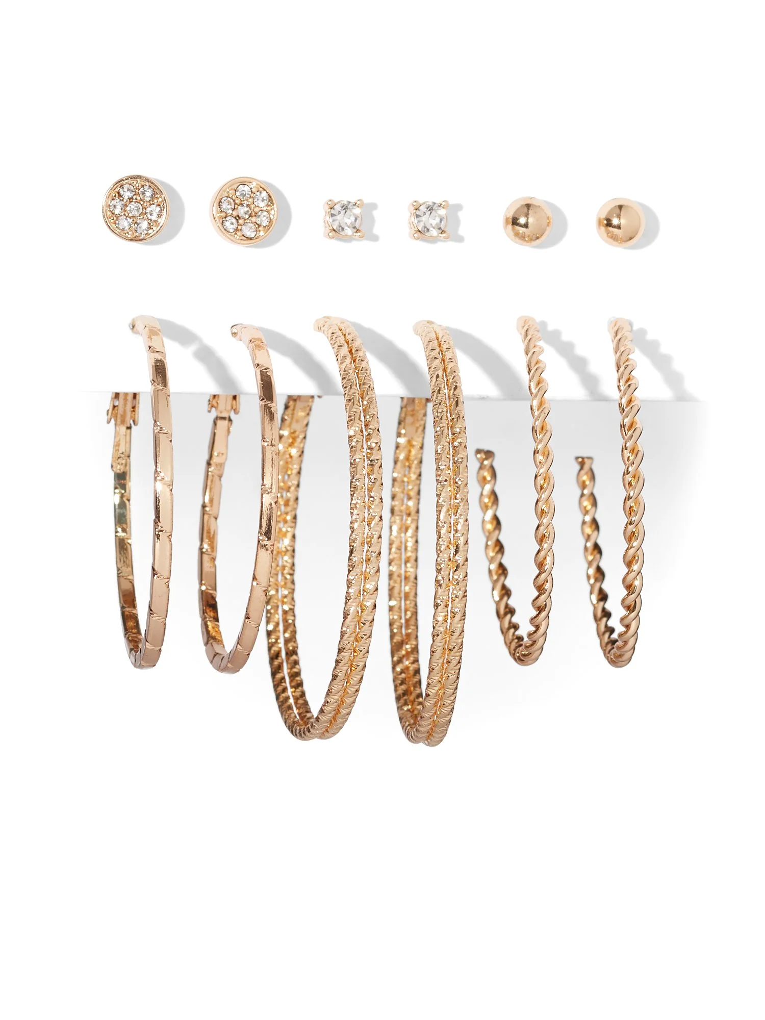 6-Piece Post & Hoop Earring Set
