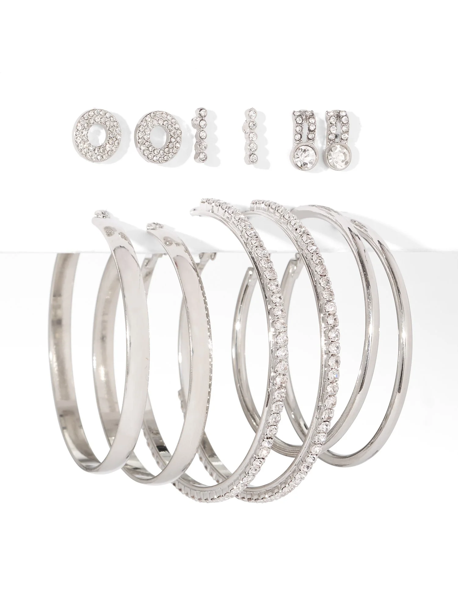 6-Piece Silvertone Earring Set