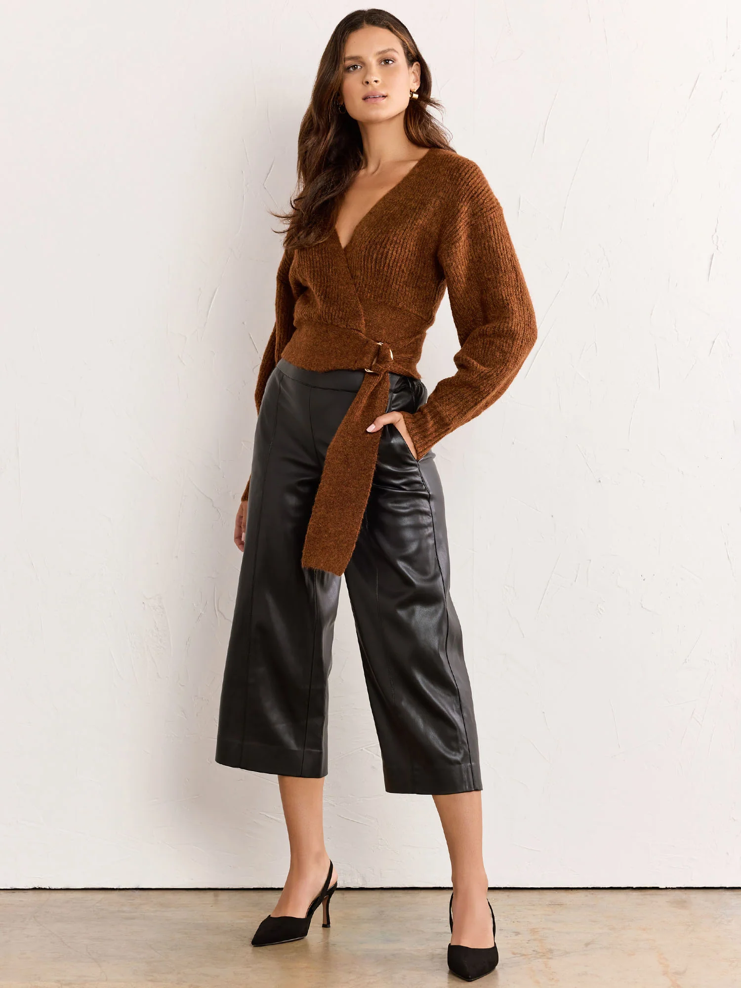 Flying Tomato Long Sleeve Surplice Neck Sweater - Brands We Love - Image 3