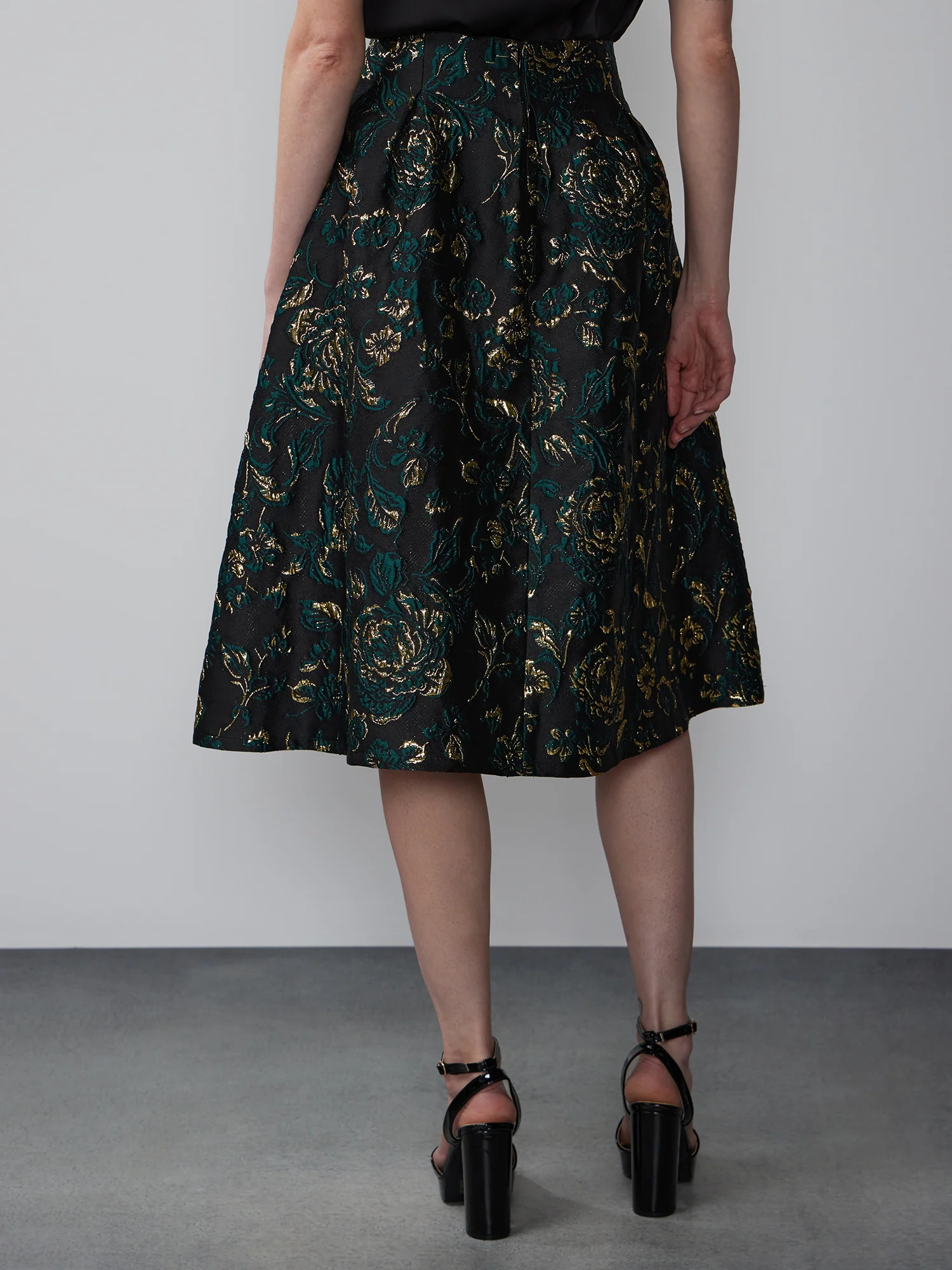 Floral Brocade A-line Skirt - Image 3