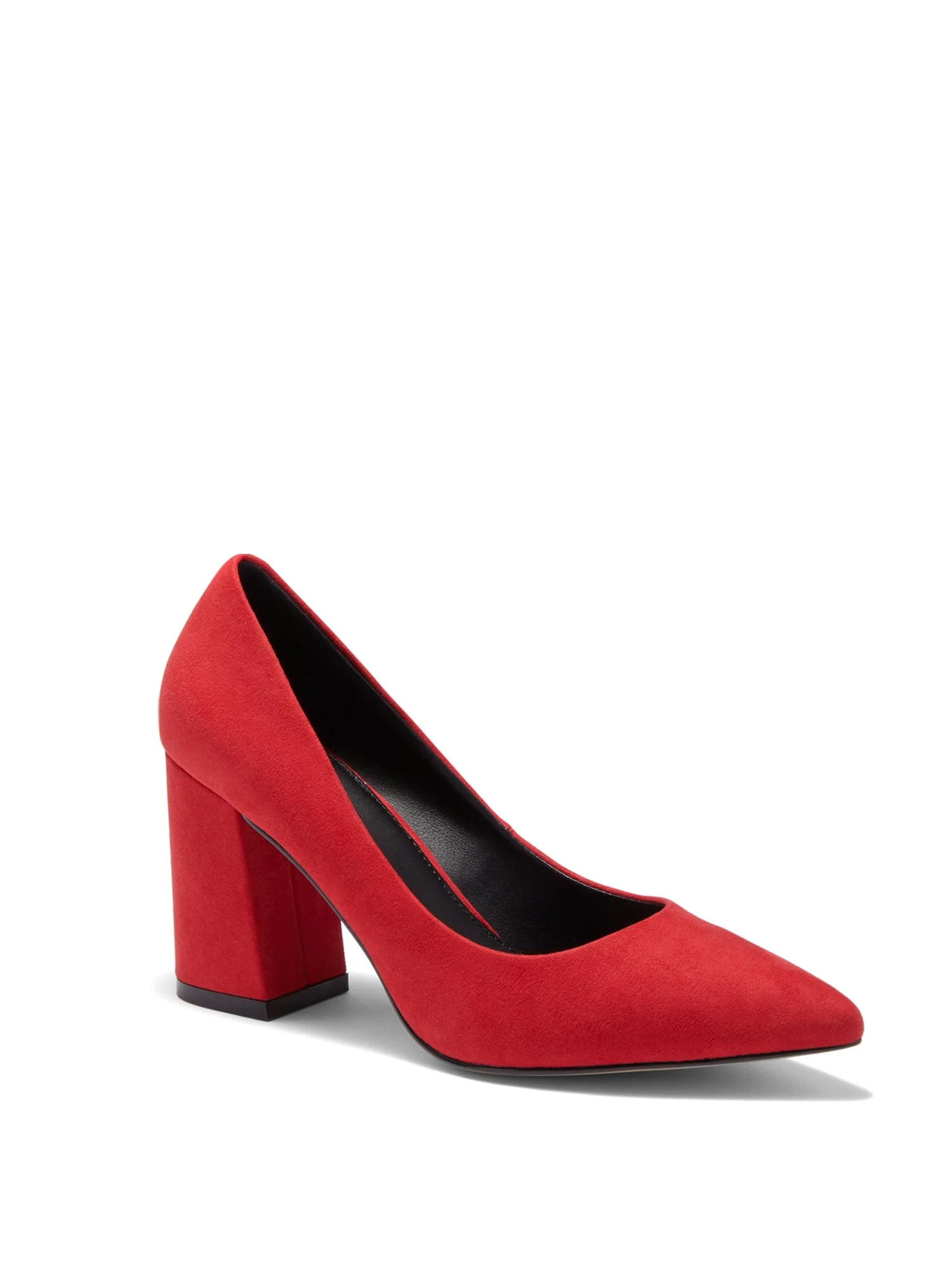 Abby Block-Heel Pump - Faux Suede