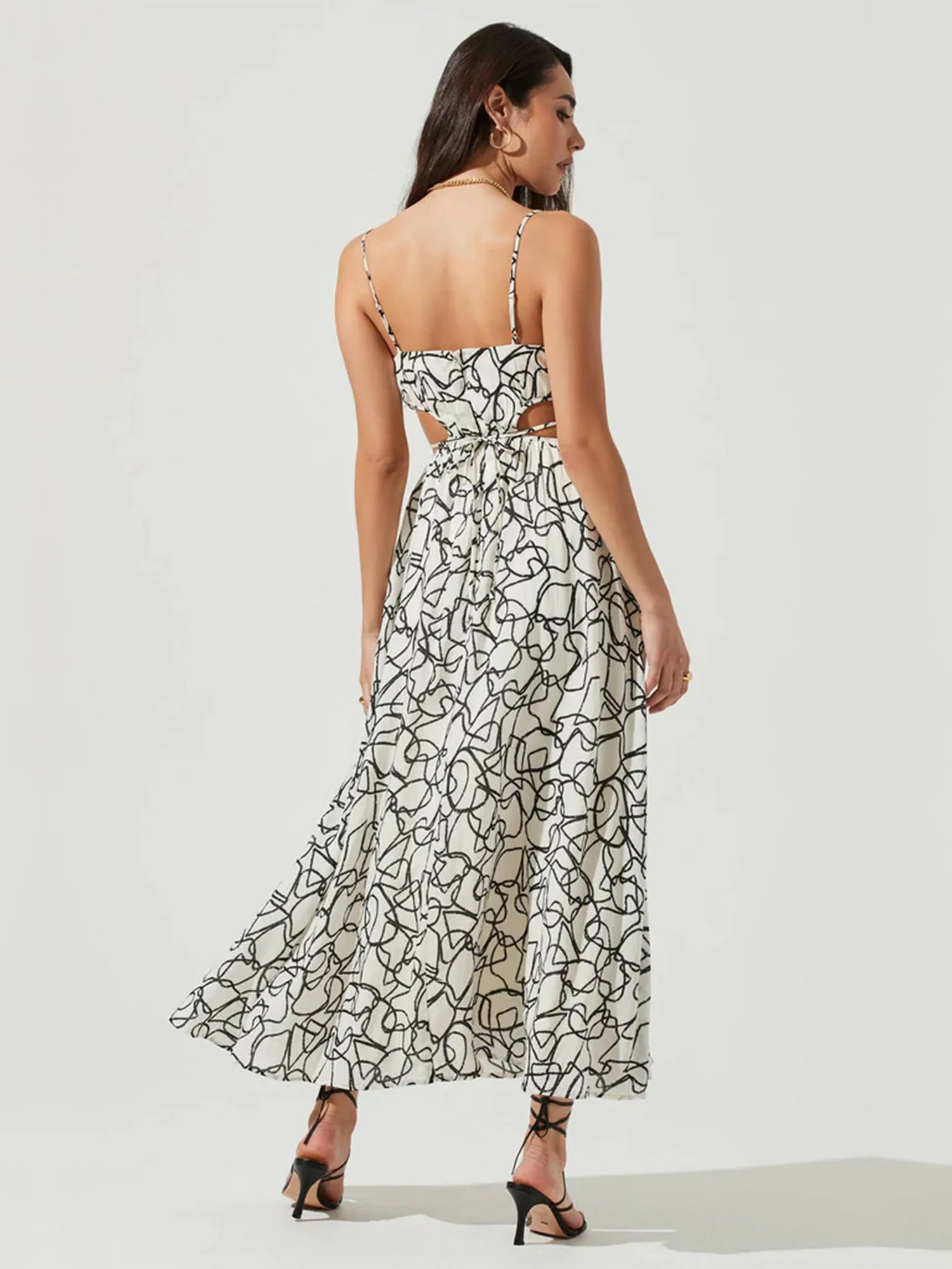 Abstract-Print Cut-Out Maxi Dress - ASTR The Label - Image 5