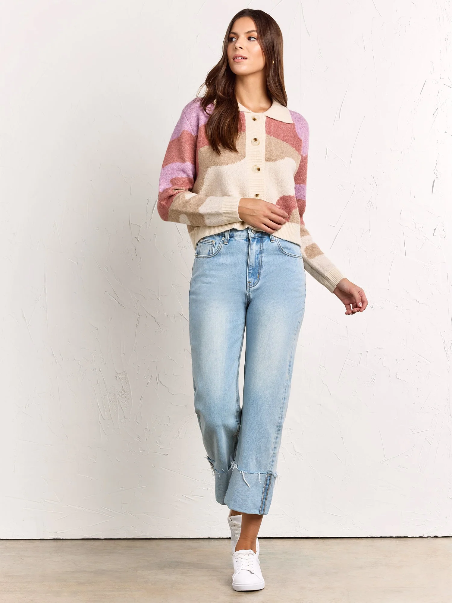 Dreamers By Debut Abstract Swirl Collared Cardigan - Brands We Love - Image 3