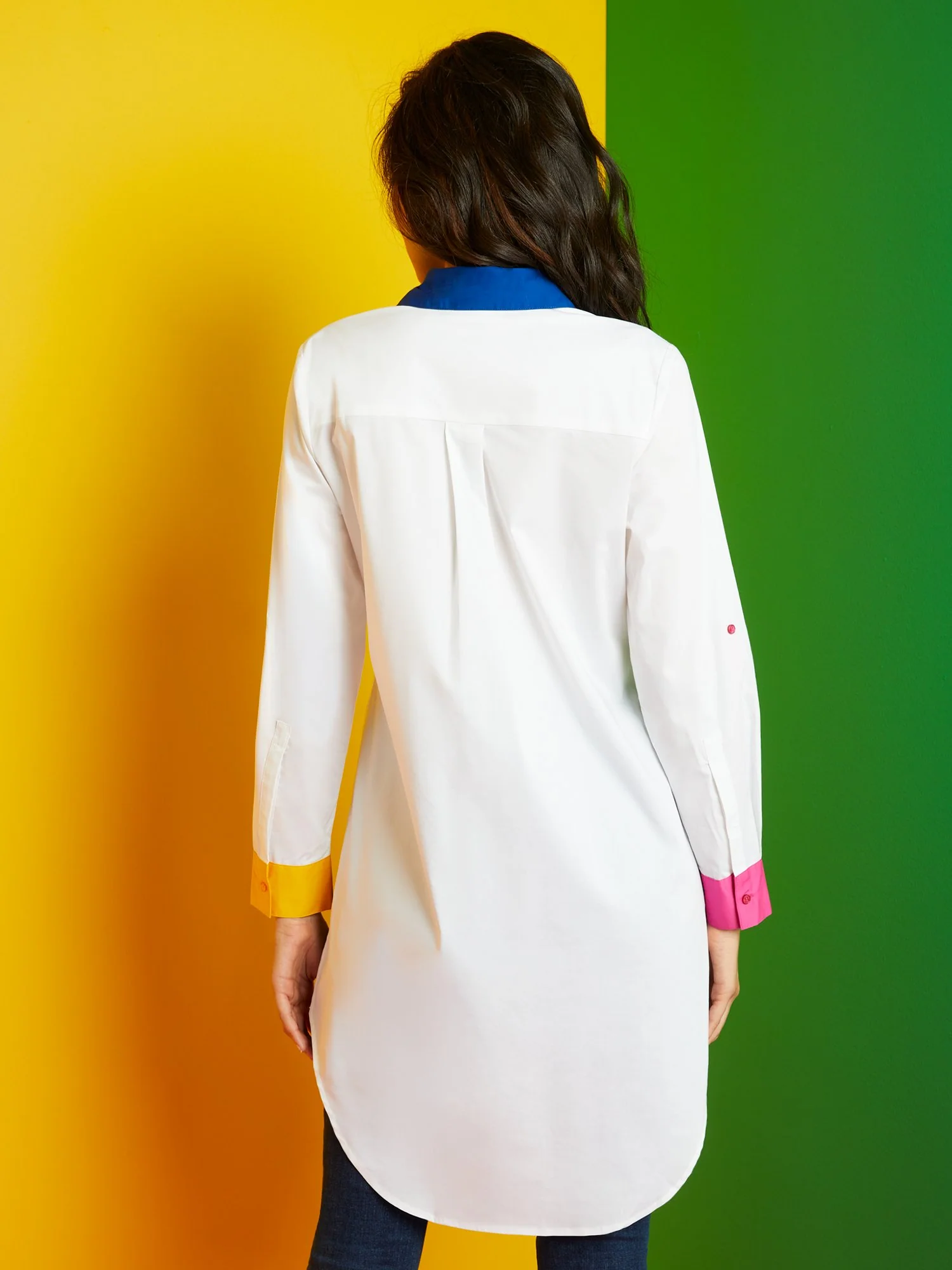 Accented Button-Down Tunic Shirt - Image 3