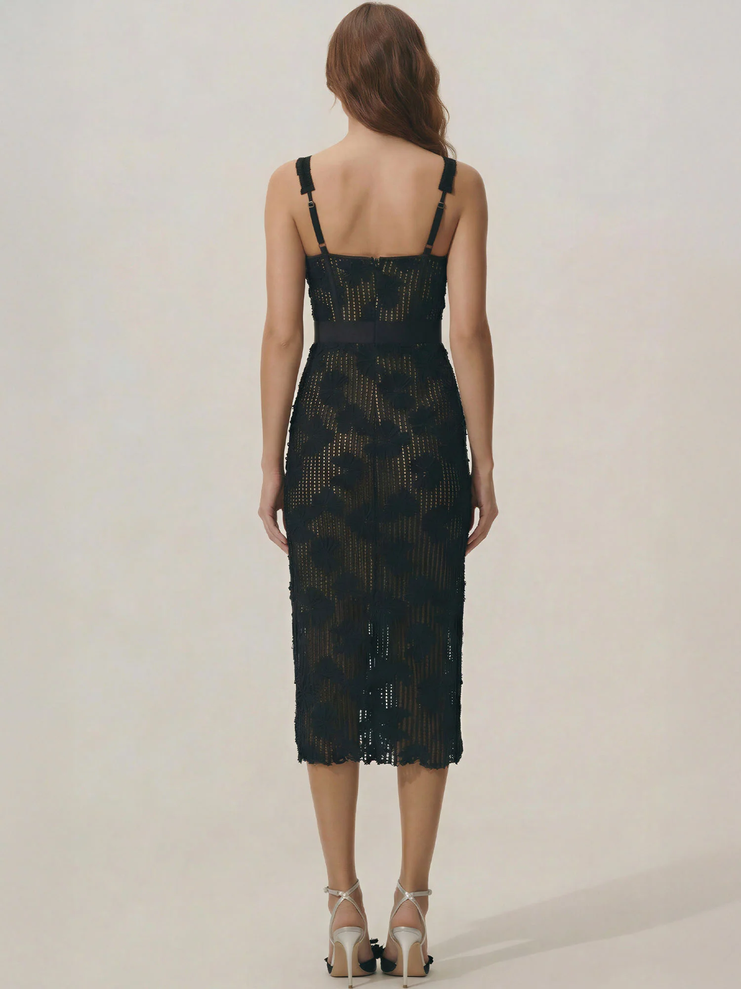 Alyssa Bustier 3D Floral Bodycon Midi Dress - Image 3