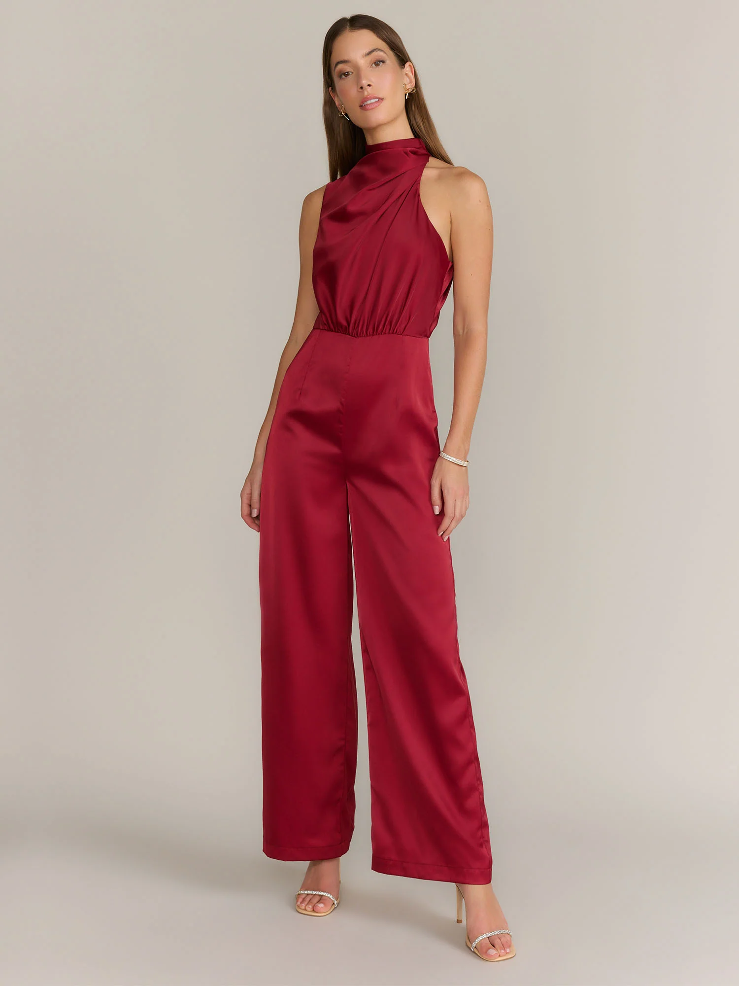 Lena Asymmetric Neck Satin Jumpsuit - Brands We Love - Image 5
