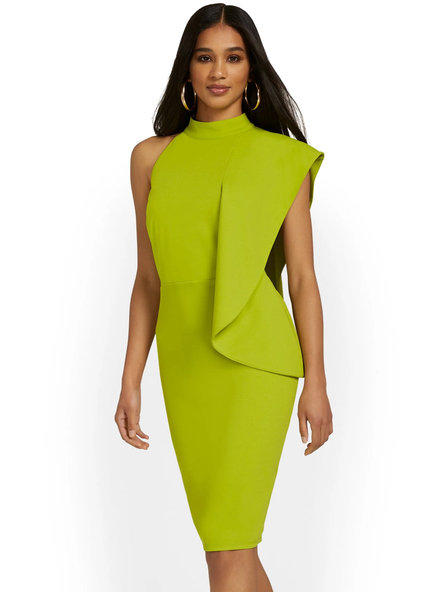 Asymmetric Sheath Dress - Magic Crepe® - Image 15