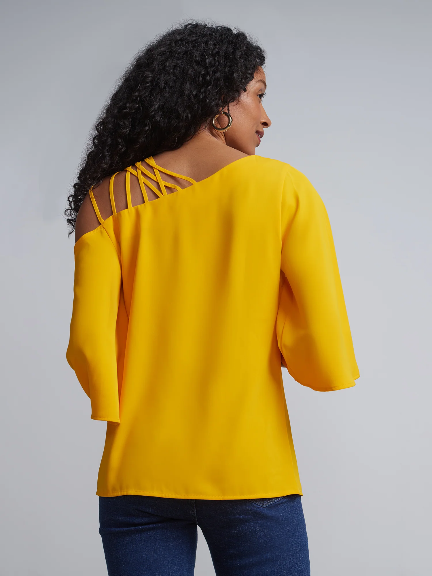 Asymmetric Strappy-Shoulder Top - Image 3