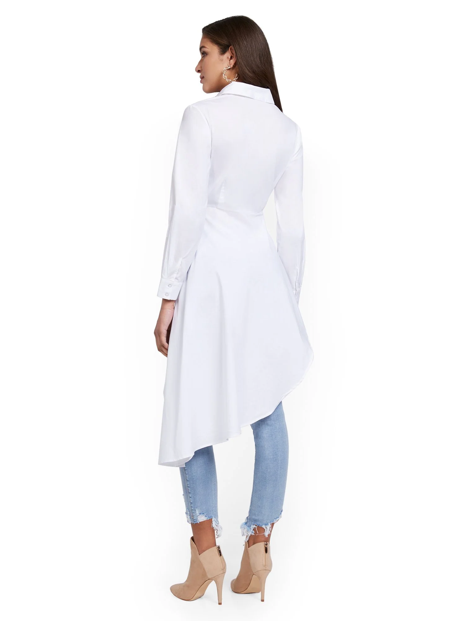 Asymmetrical Poplin Statement Top - Image 3