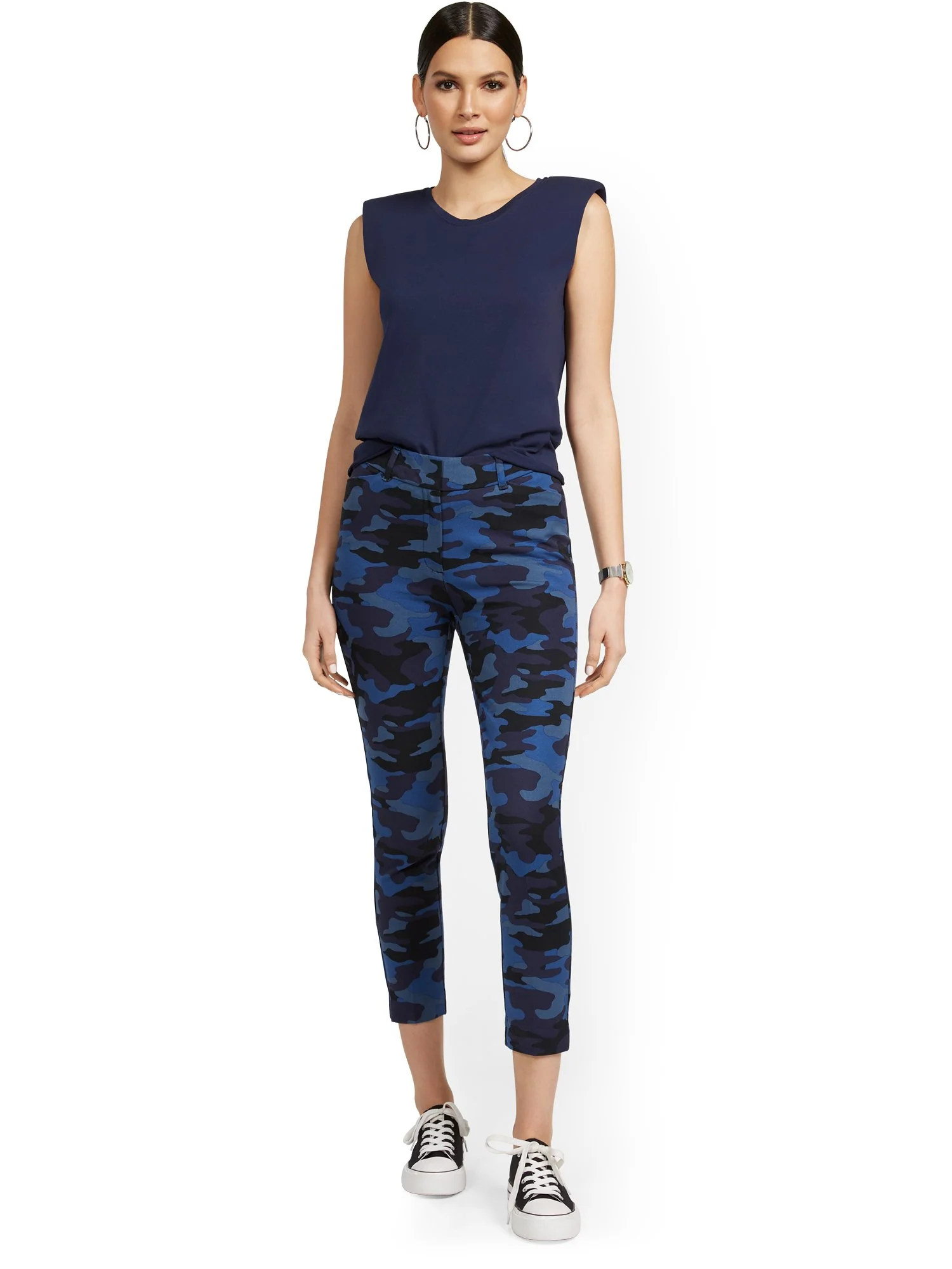 Audrey High-Waisted Ankle Pant - Camo-Print - Image 9