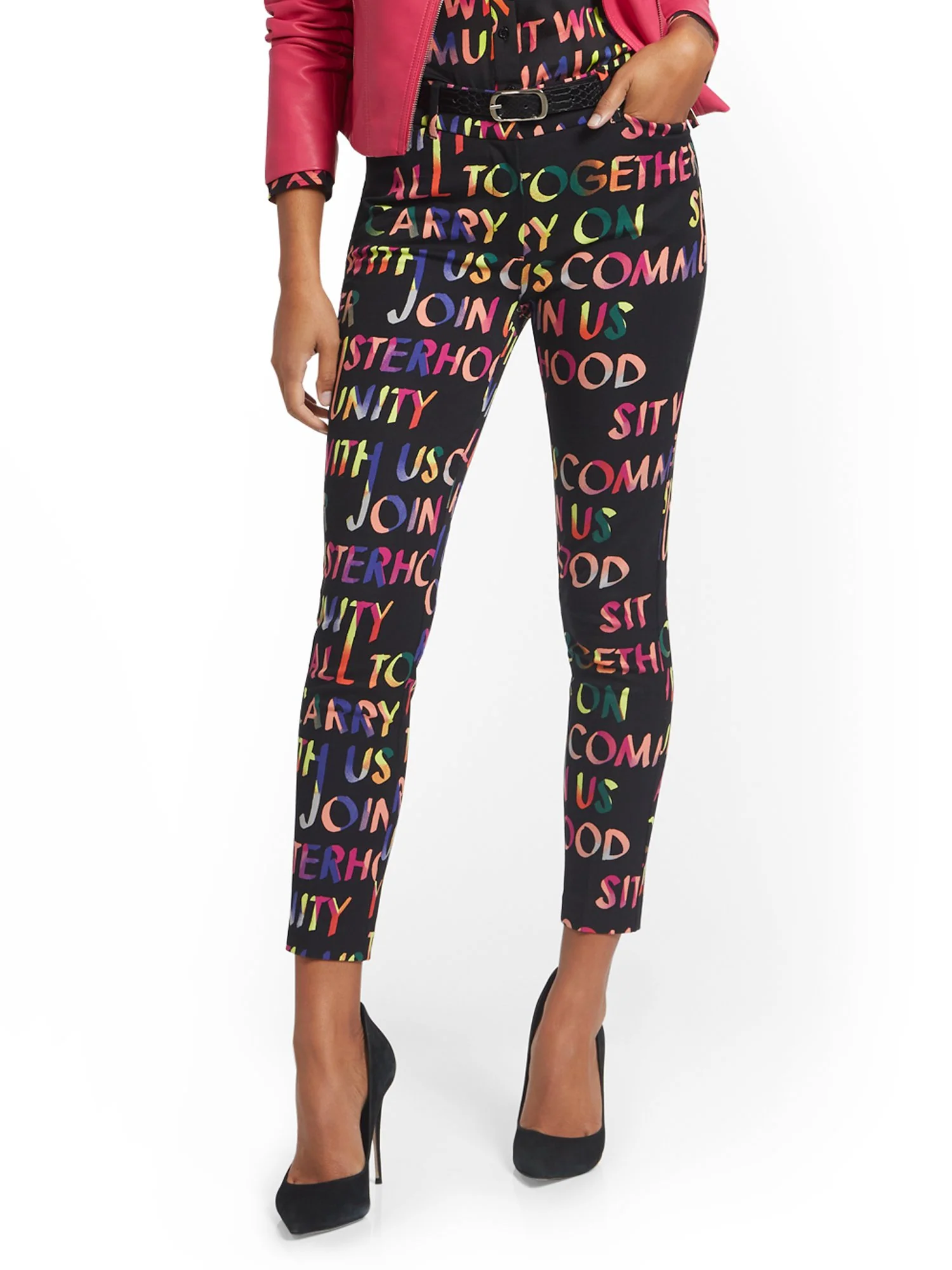 Audrey High-Waisted Ankle Pant - Script-Print - Image 2