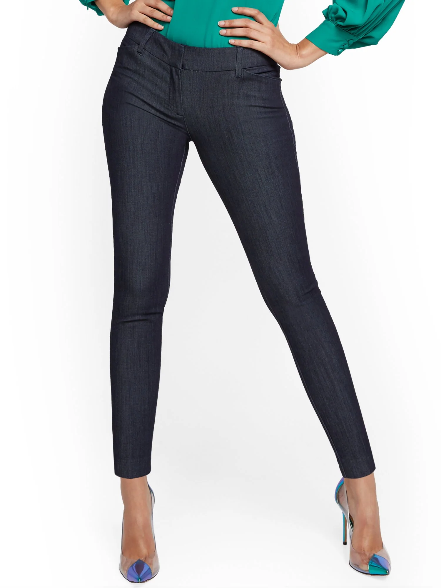 Audrey Navy Slim Leg Pant