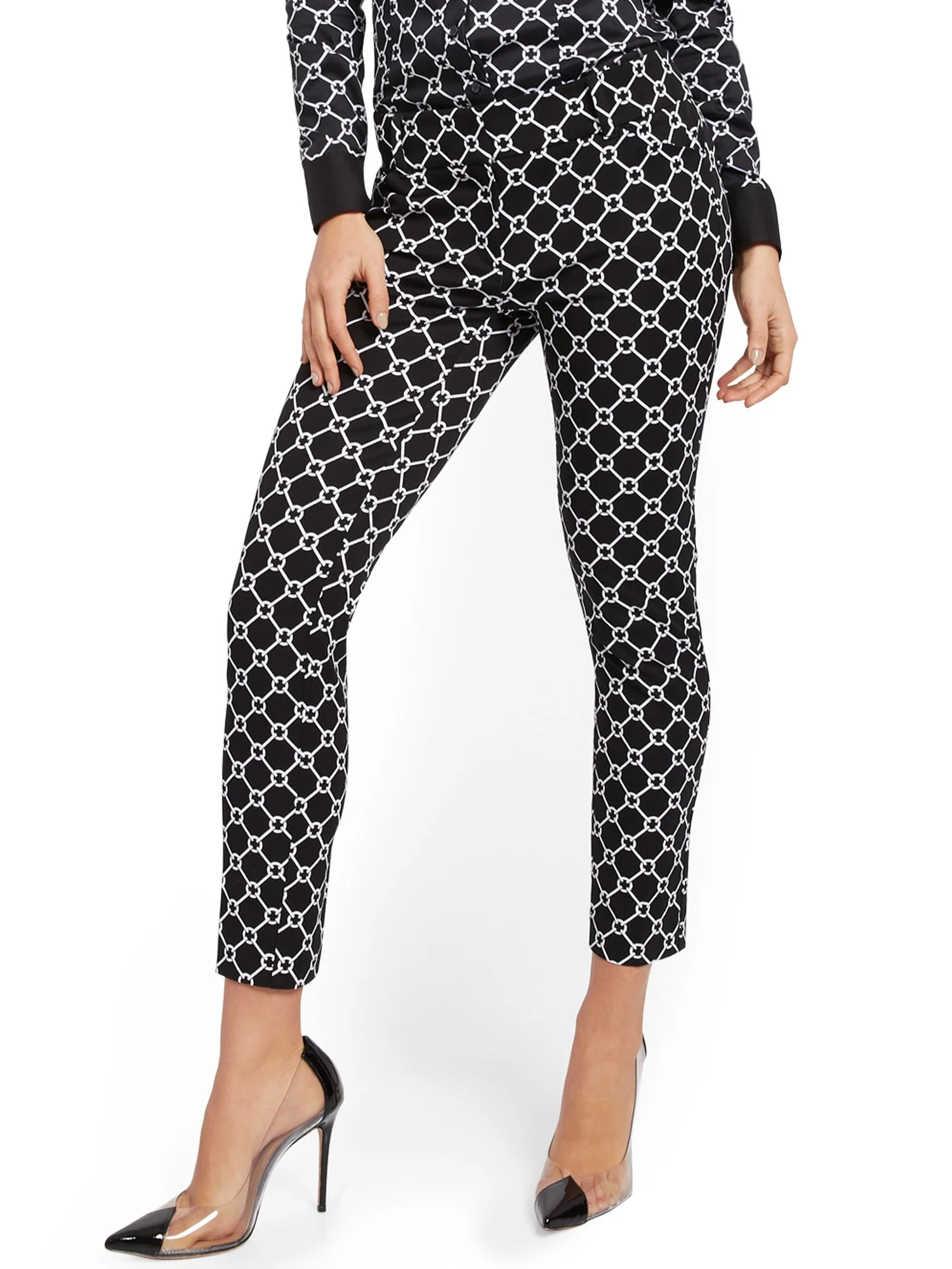 Audrey Slim-Leg Ankle Pant - Link Print
