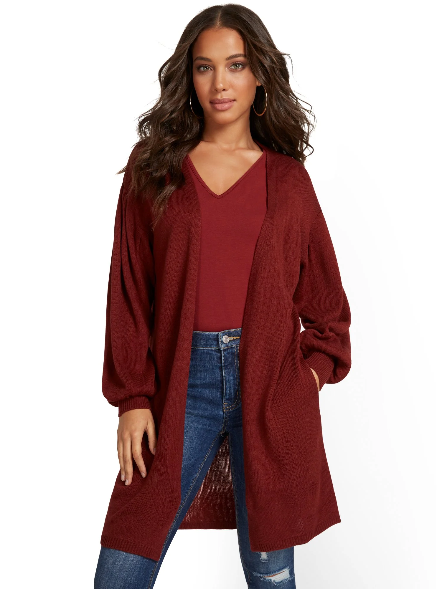 Balloon-Sleeve Cardigan - Image 12