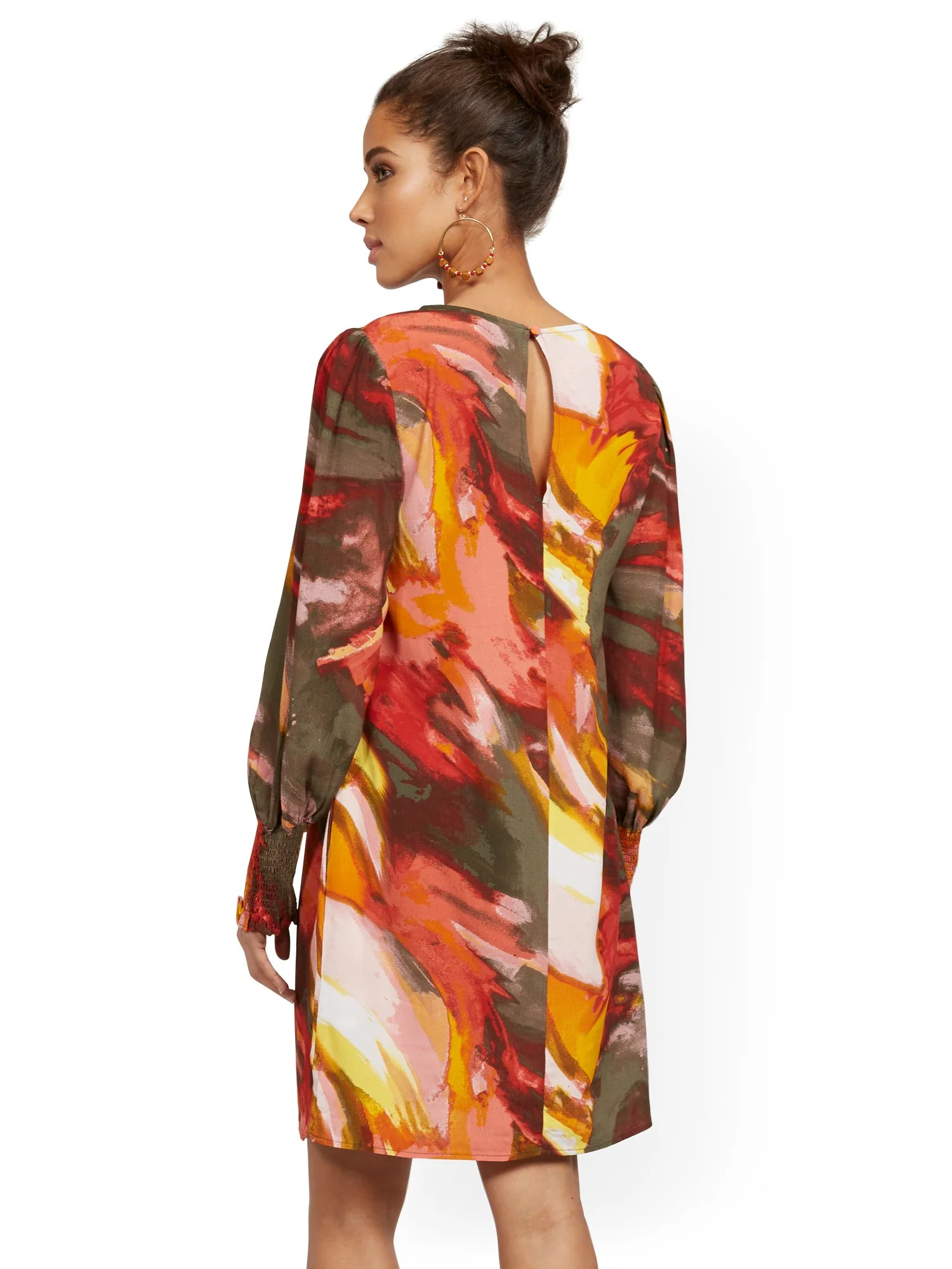 Balloon-Sleeve Shift Dress - Image 3