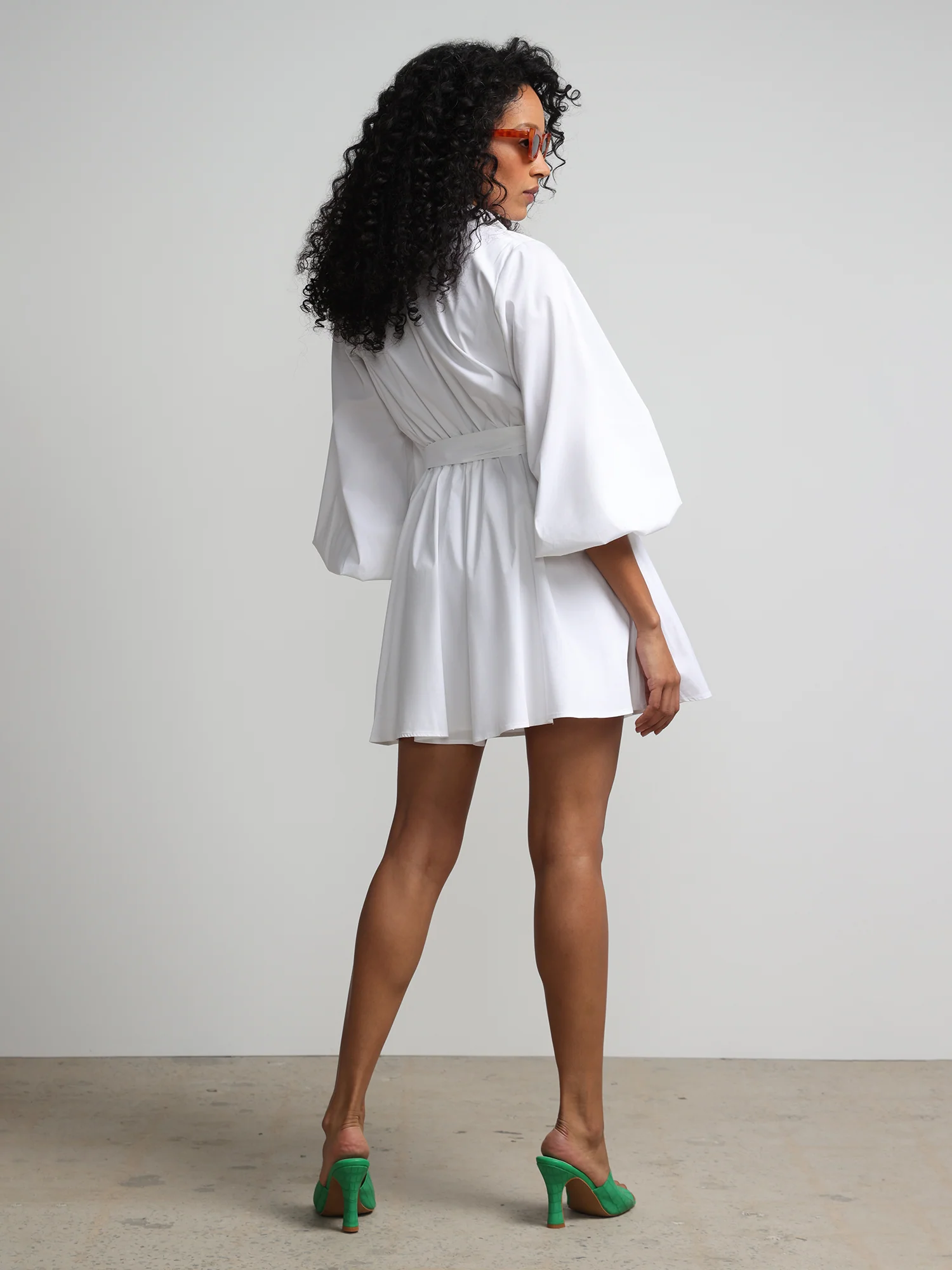 Balloon-Sleeve Shirtdress - Image 3