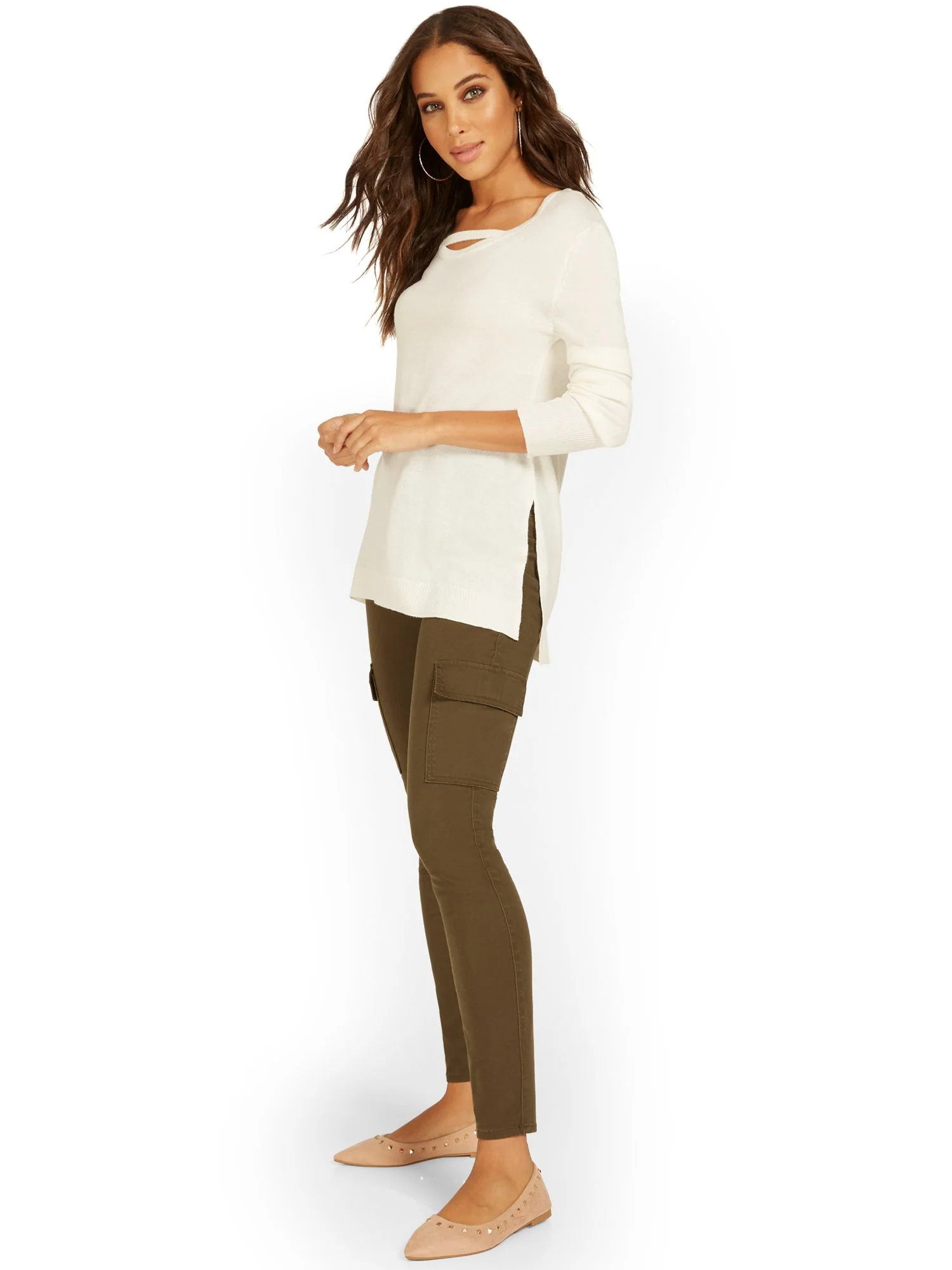 Balloon-Sleeve Tunic Sweater - Image 5