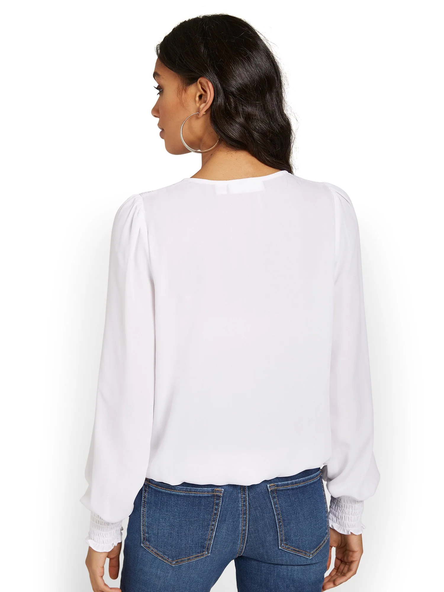 Banded Button-Down Blouse - Image 3