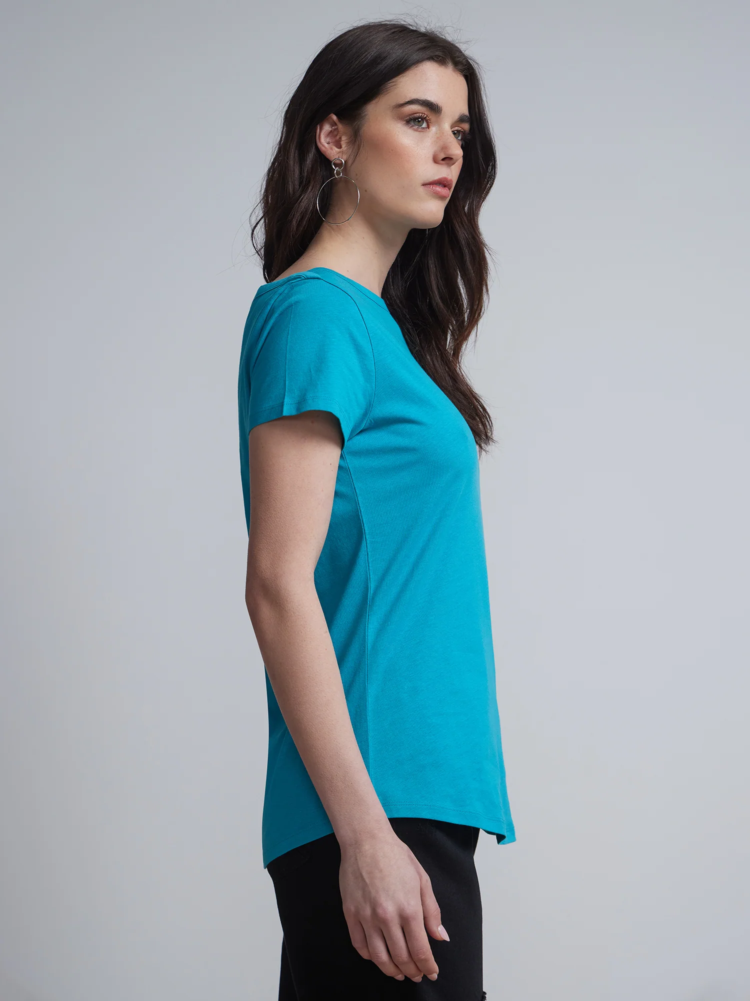 Boat Neck Short Sleeves Basic T-Shirt - Image 26