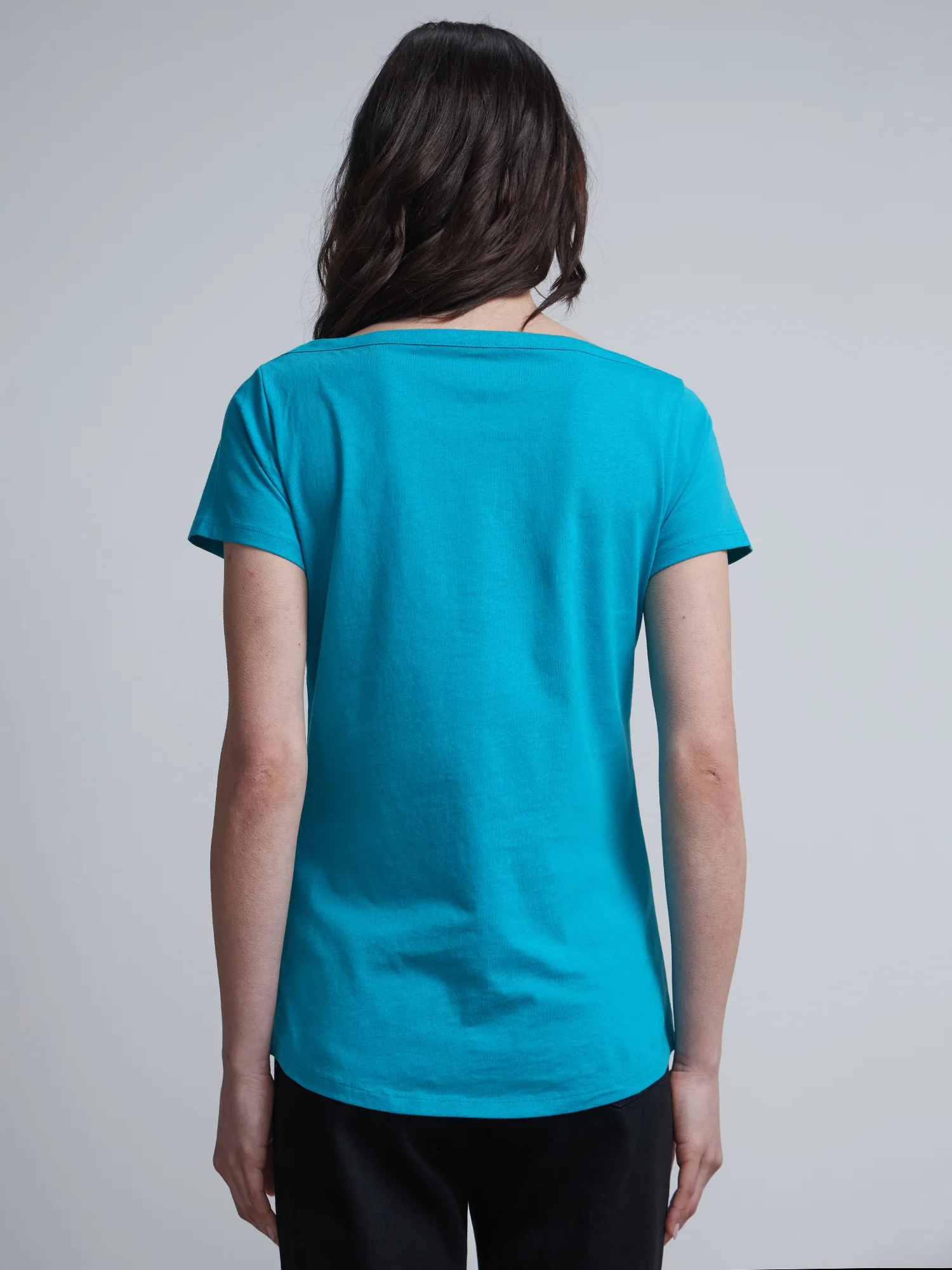 Boat Neck Short Sleeves Basic T-Shirt - Image 27