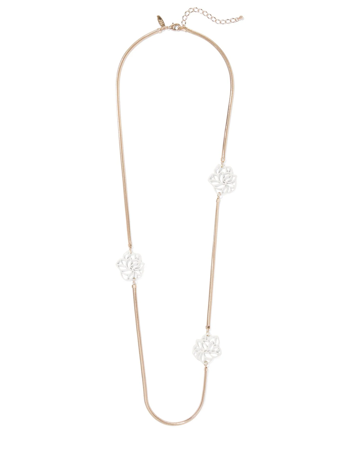 Beaded Goldtone Y-Shaped Tassel Necklace