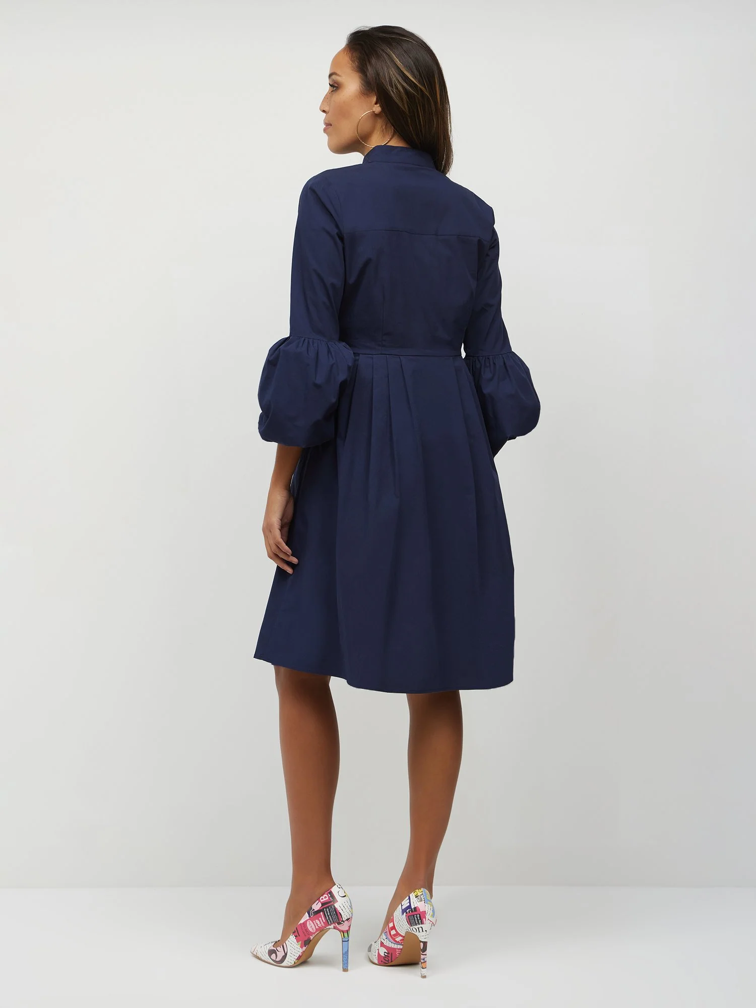 Bell-Sleeve Button-Front Shirtdress - Image 2