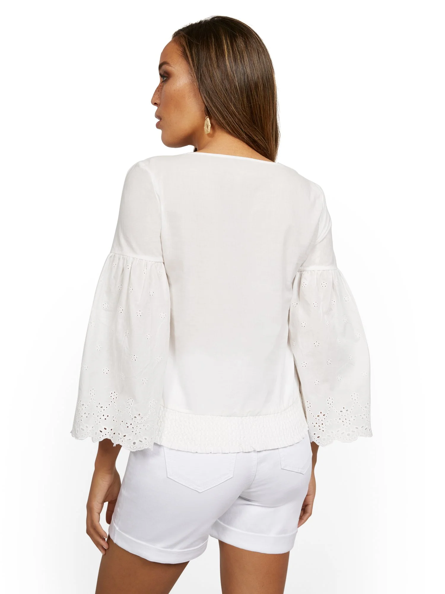 Bell Sleeve Eyelet Top - Lily & Cali - Image 3