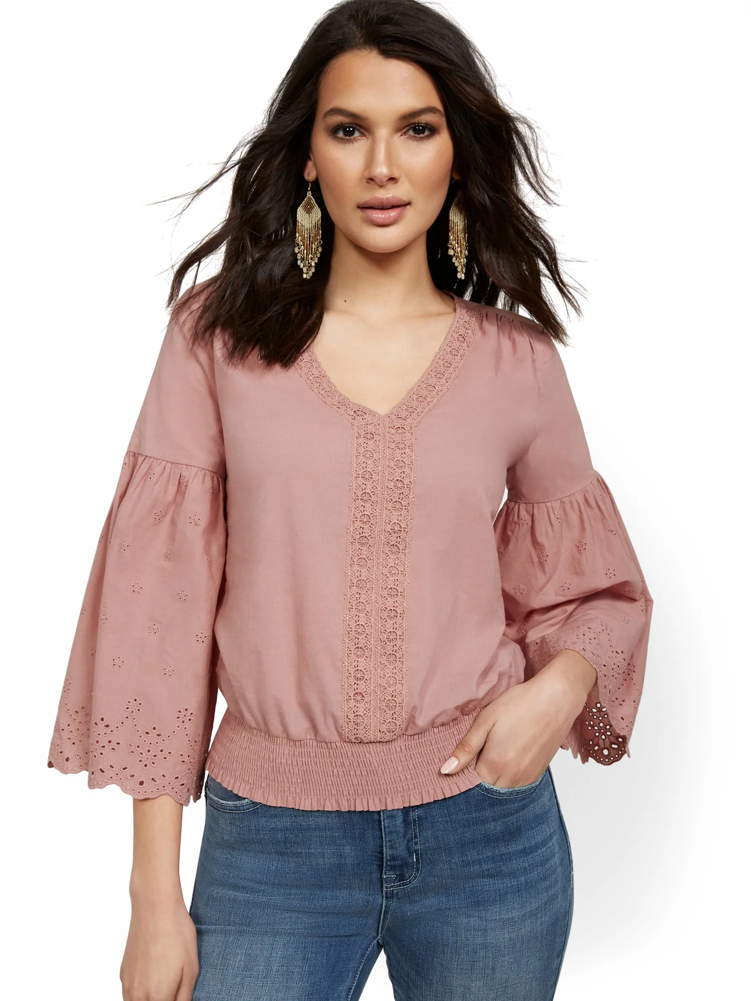 Bell Sleeve Eyelet Top - Lily & Cali - Image 5