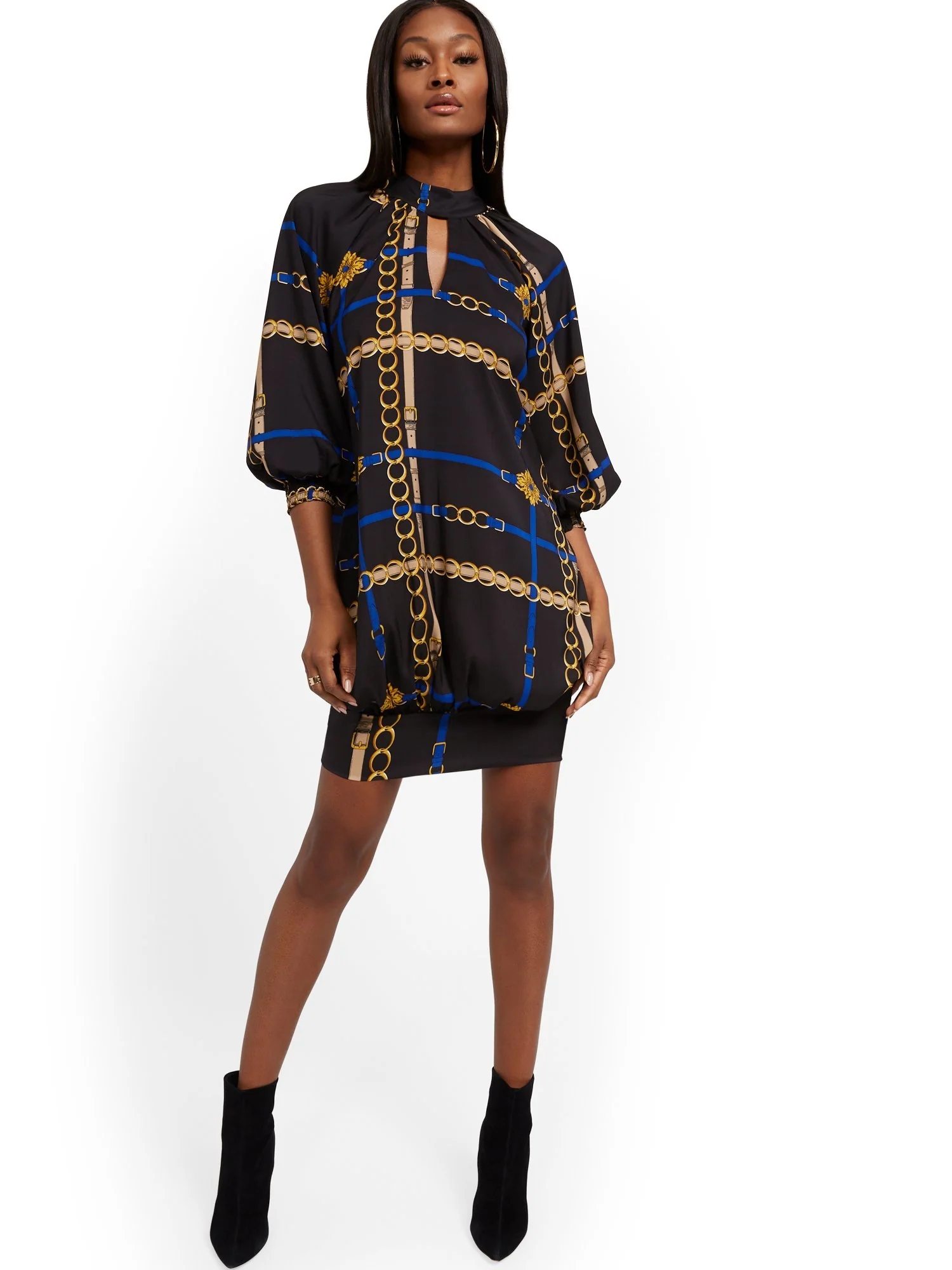 Belt-Print Tunic Dress - Image 4