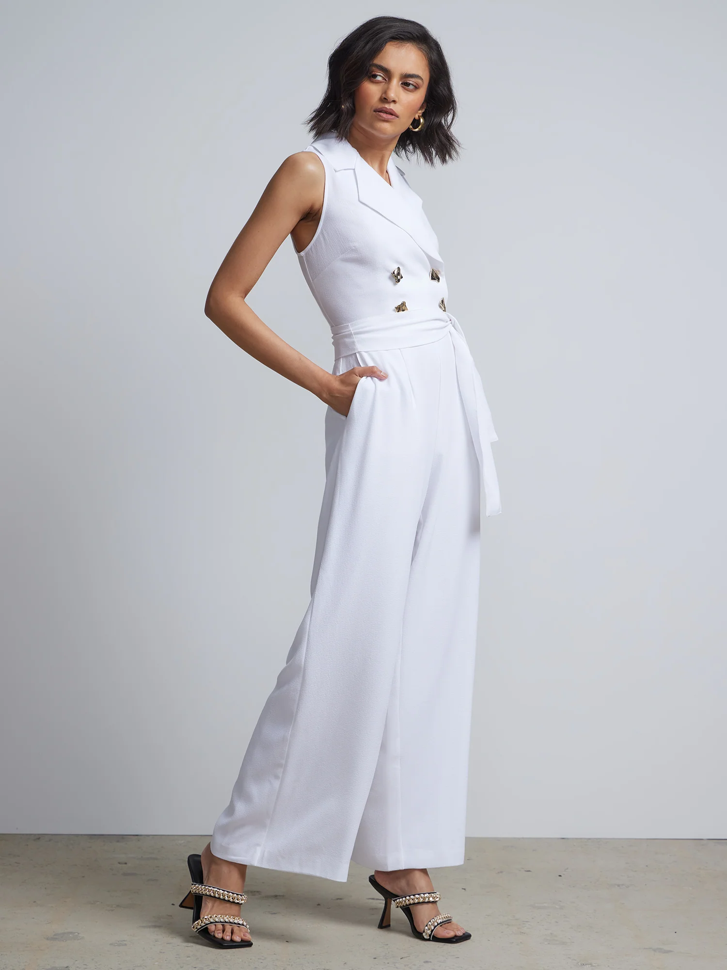 Belted Blazer Jumpsuit