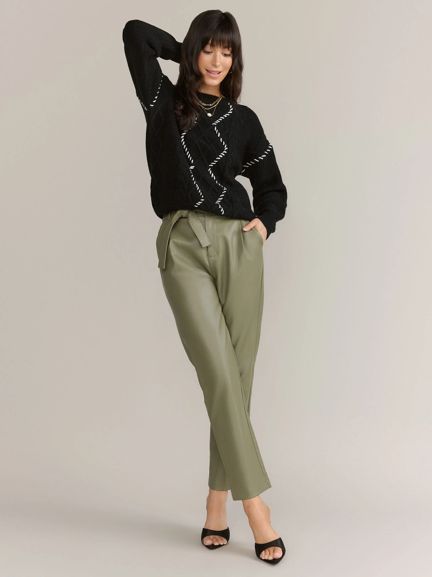 Gilli Belted Faux Leather Tapered Pant - Brands We Love - Image 2