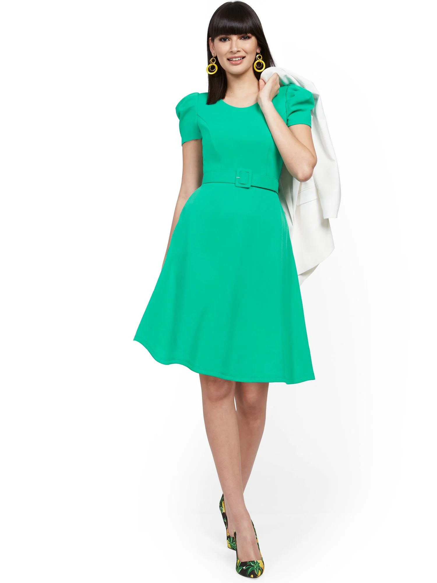Belted Fit and Flare Dress - Magic Crepe® - Image 4