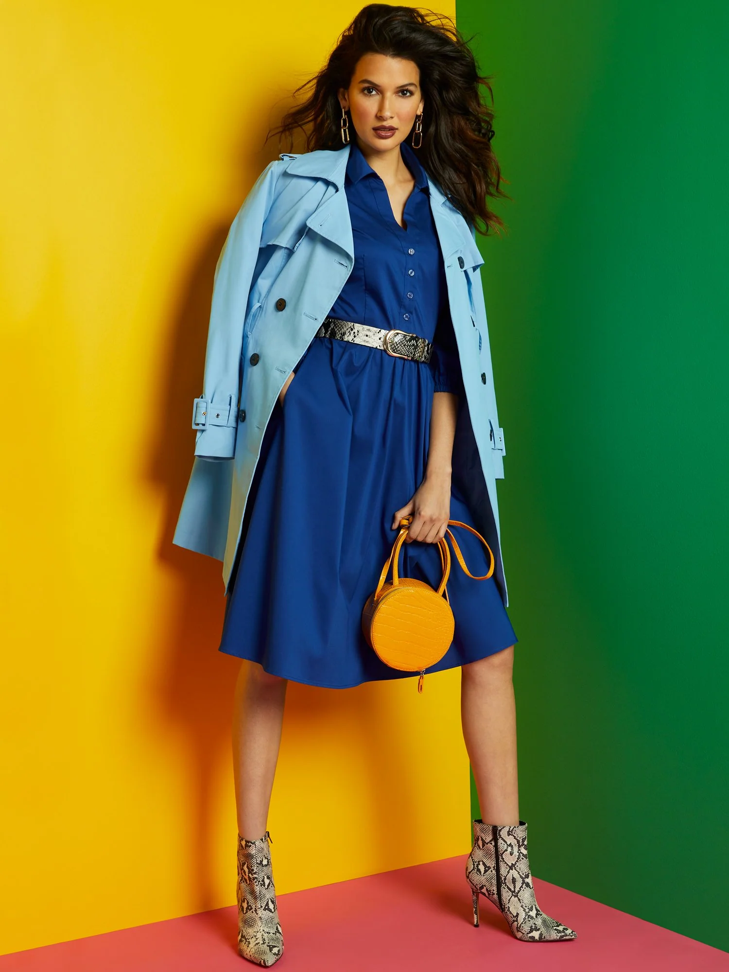Belted Flare Shirtdress - Image 2
