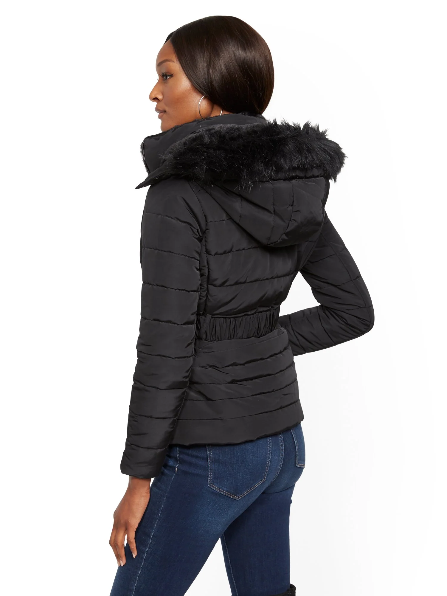 Belted & Hooded Puffer Jacket - Image 3
