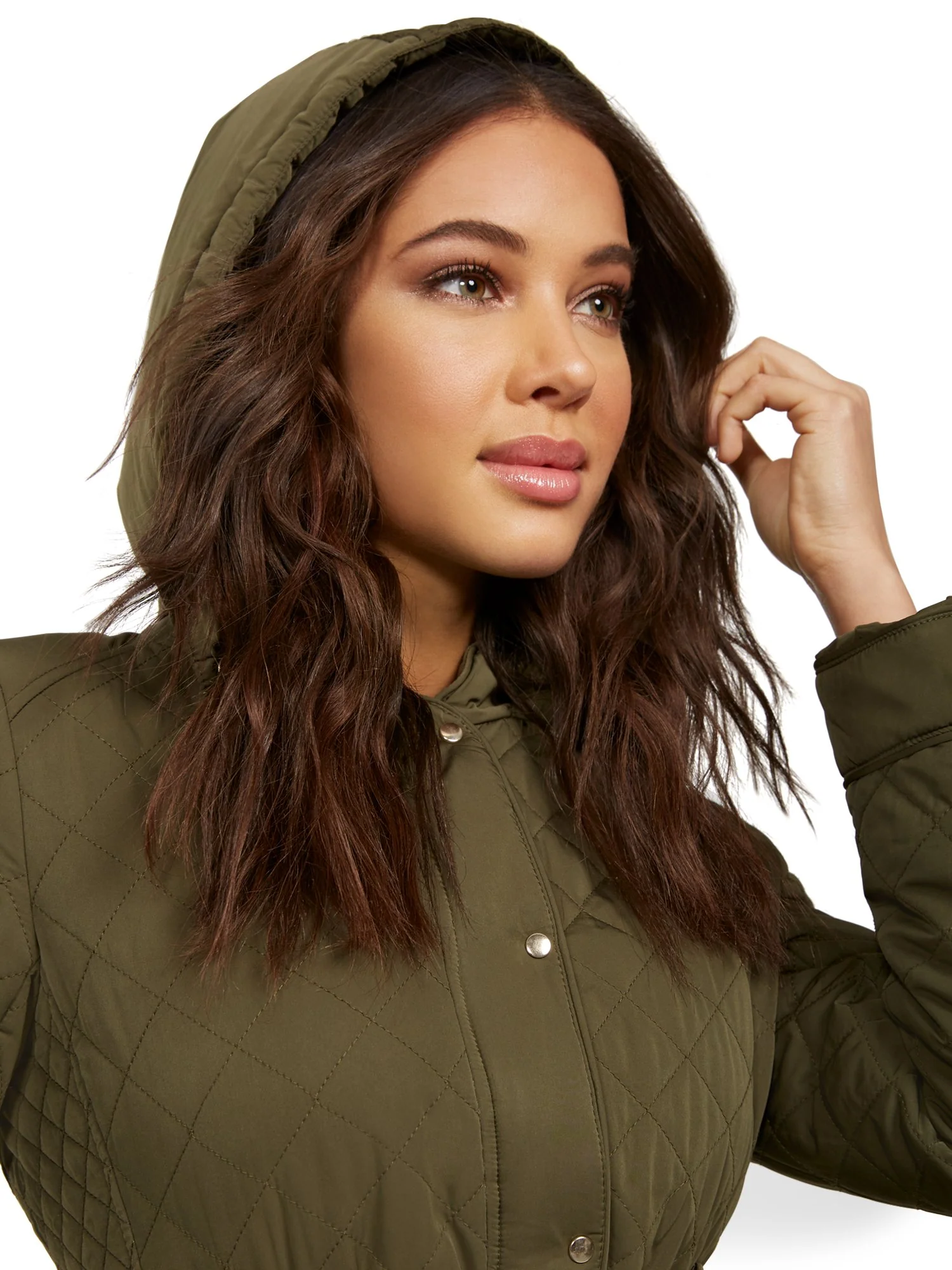 Belted & Hooded Quilted Jacket - Image 8