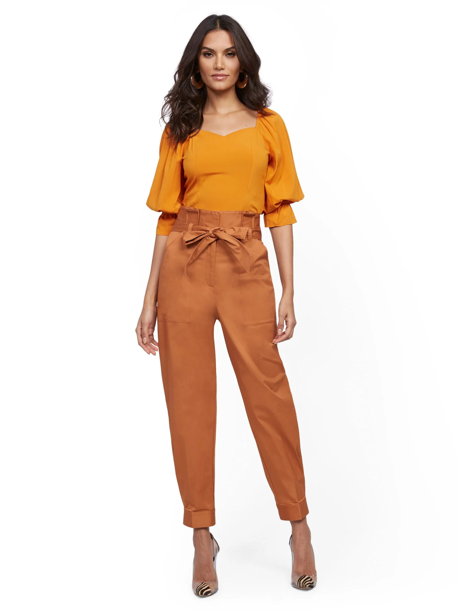 Belted Paperbag-Waist Pant - 7th Avenue - Image 4