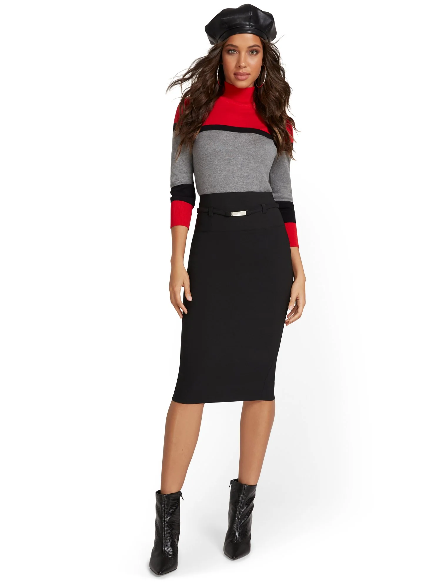 Belted Pencil Skirt - Premium Stretch - Image 4