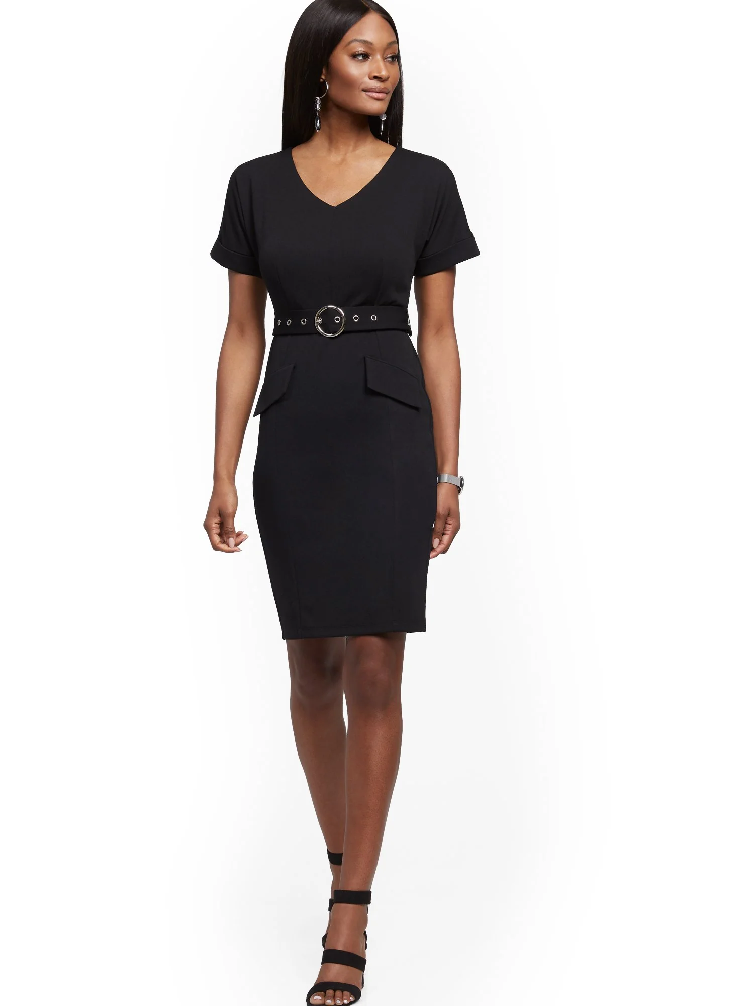 Belted Sheath Dress - Magic Crepe® - Image 4