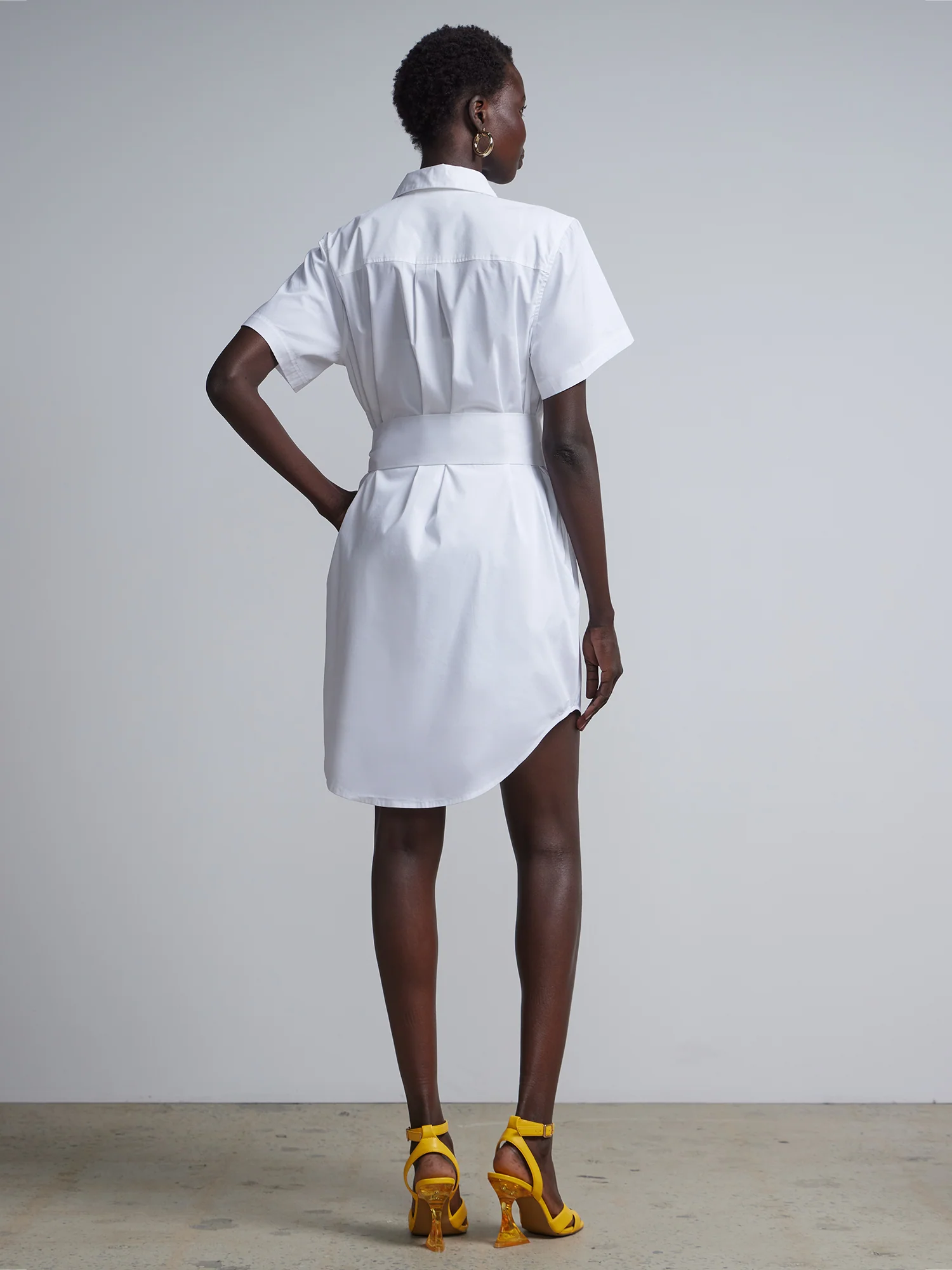Belted Short-Sleeve Button-Down Madison Shirtdress - Image 3