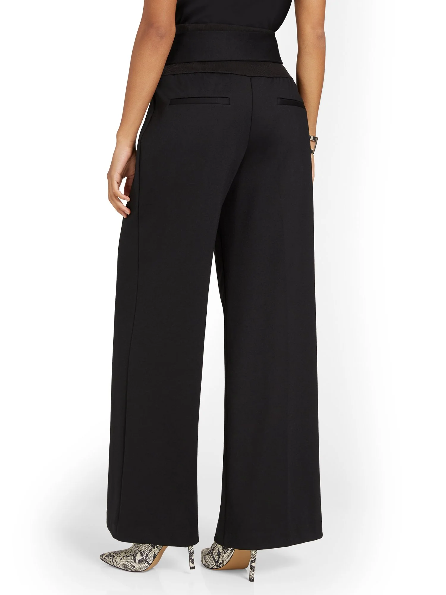 Belted Wide-Leg Ponte Pant - Image 3