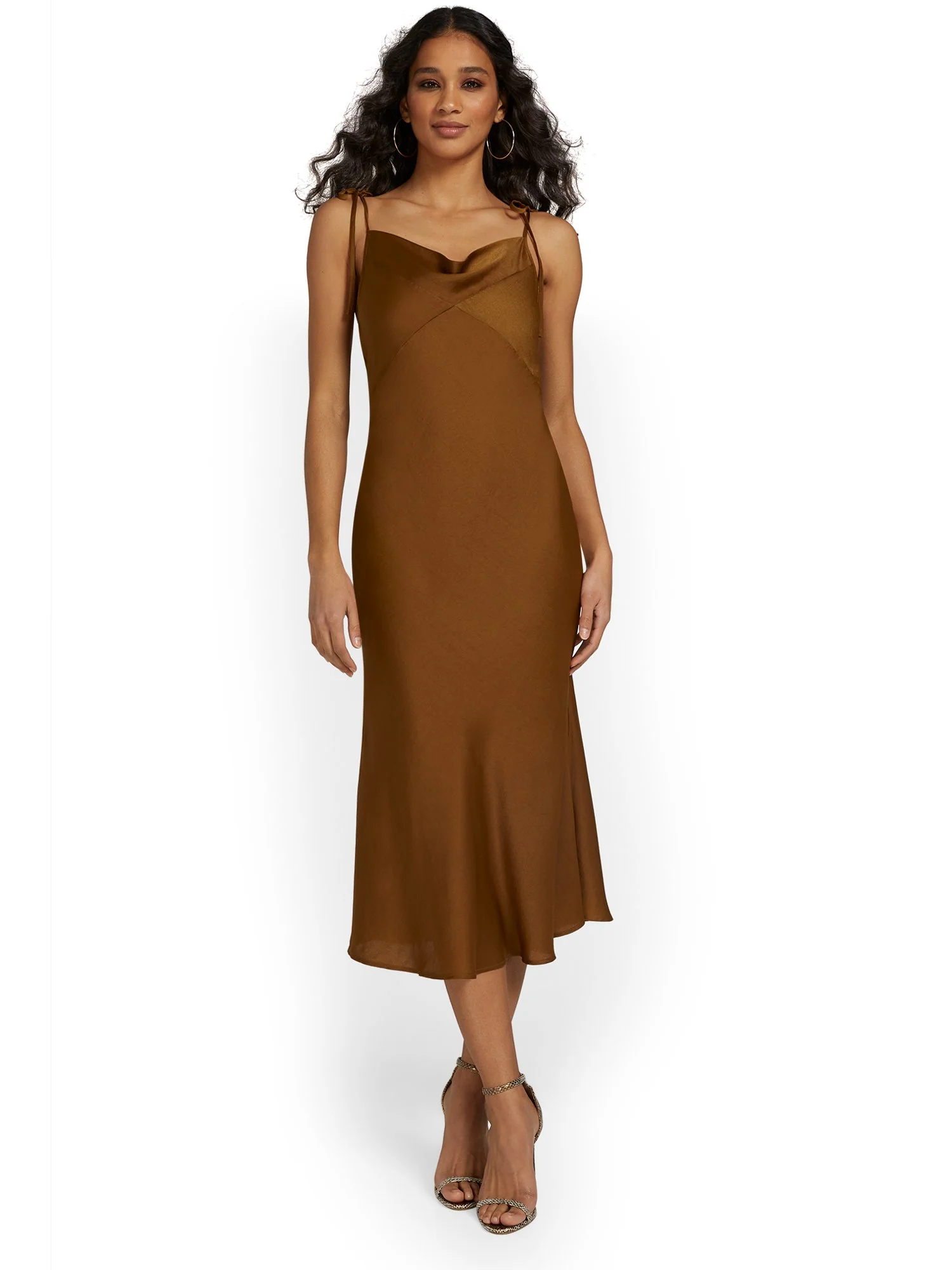 &Merci Bias-Cut Satin Midi Dress - Brands We Love - Image 8