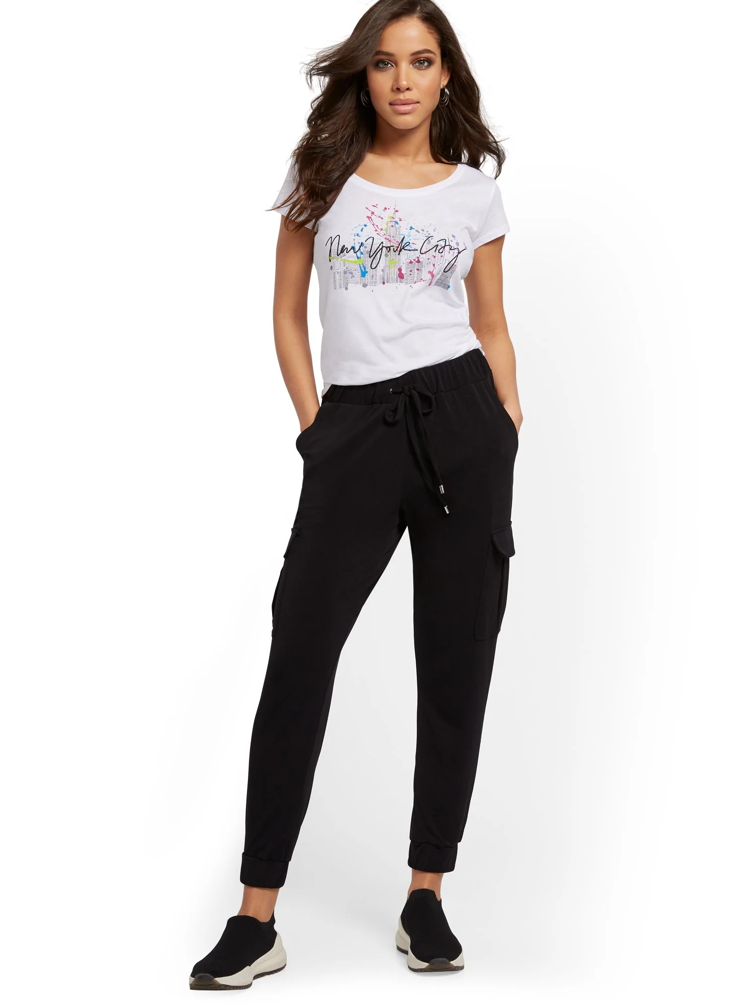 Black Crepe Cargo Pant - Everywhere Collection - Image 4