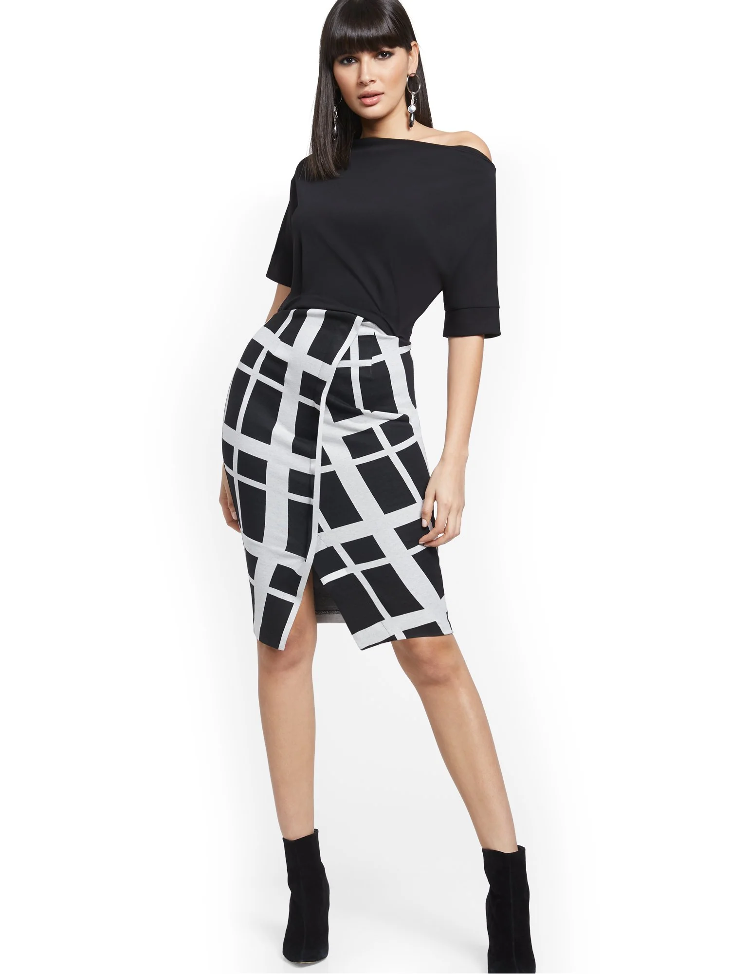 Black Dolman-Sleeve Sheath Dress - Image 4