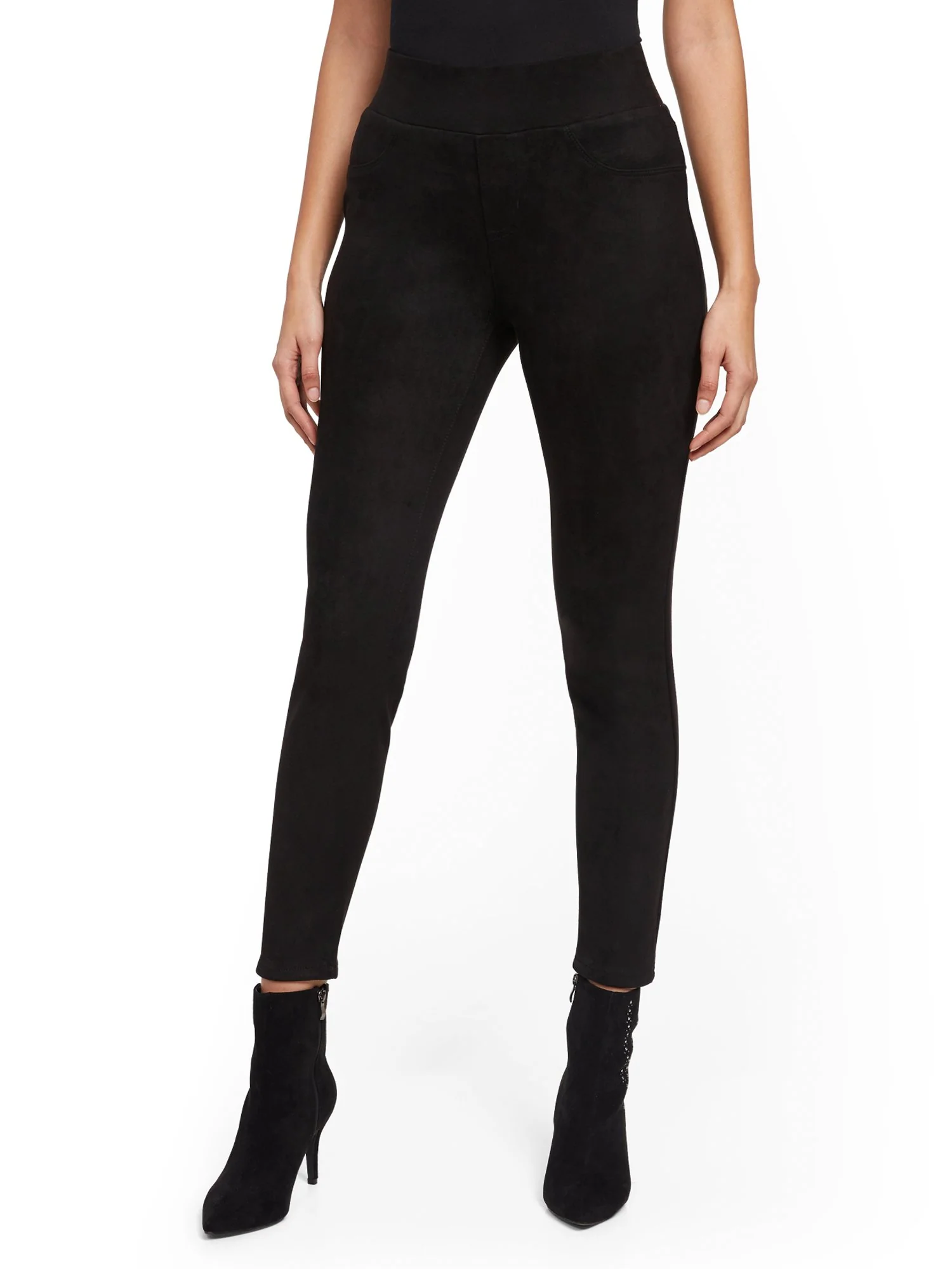Black Faux-Suede High-Waisted Legging