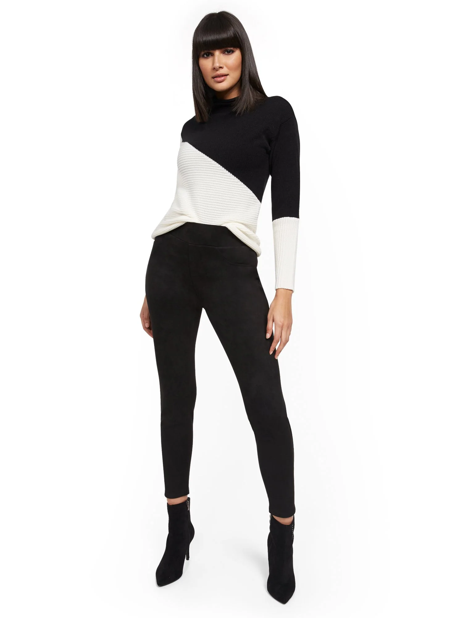 Black Faux-Suede High-Waisted Legging - Image 4