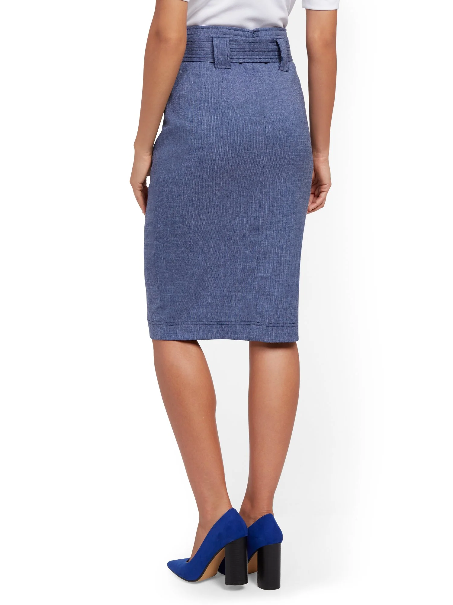 Blue Cargo-Pocket Pencil Skirt - 7th Avenue - Image 3