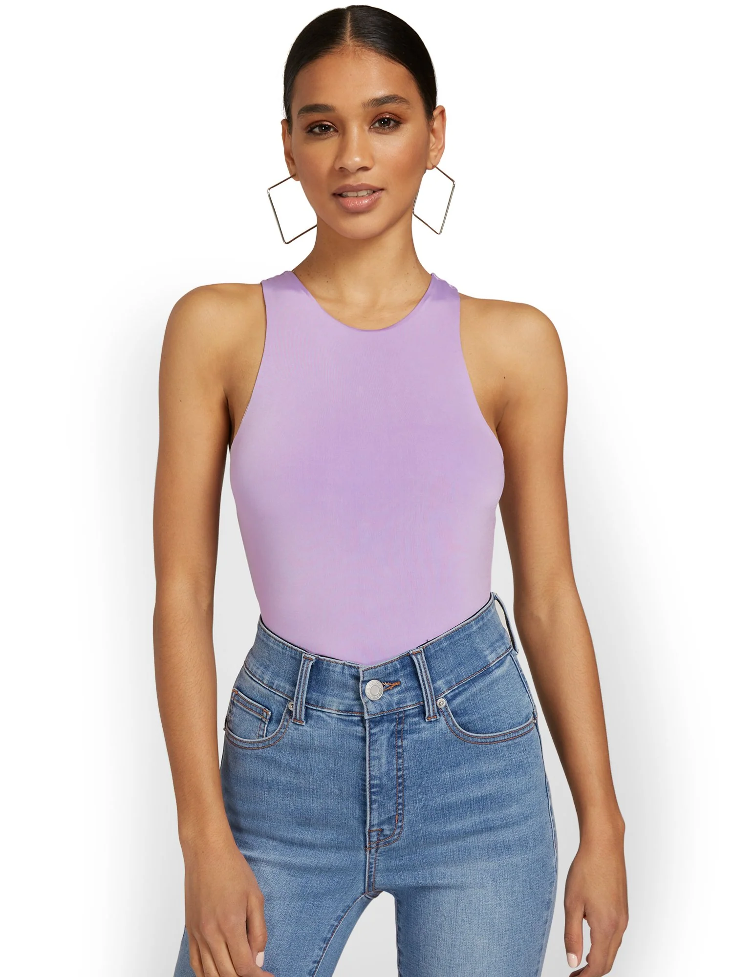 Body Contour Sleeveless Crewneck Bodysuit - Image 5