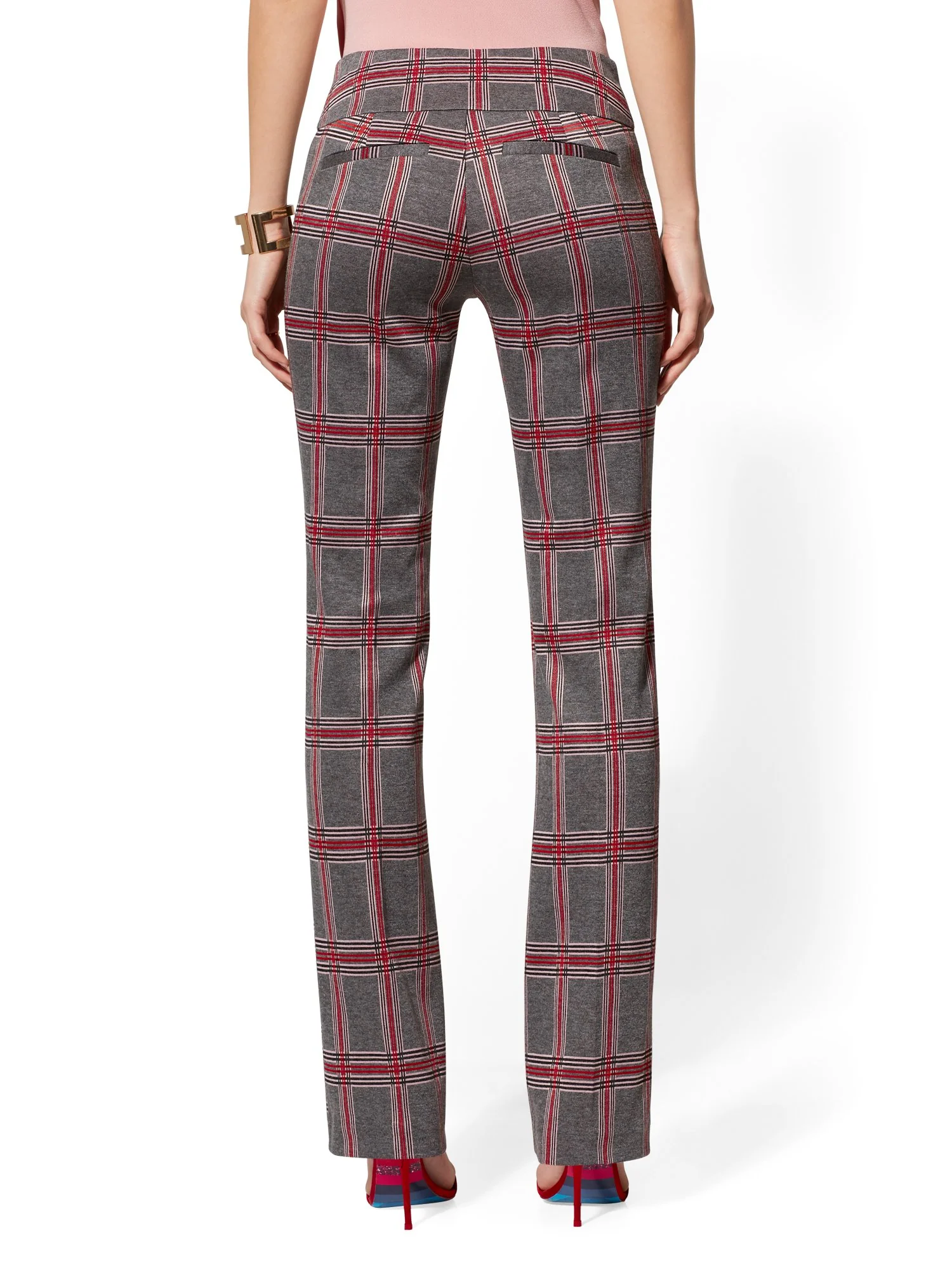 Bootcut Pull-On Pant - Signature Fit - Plaid - 7th Avenue - Image 3