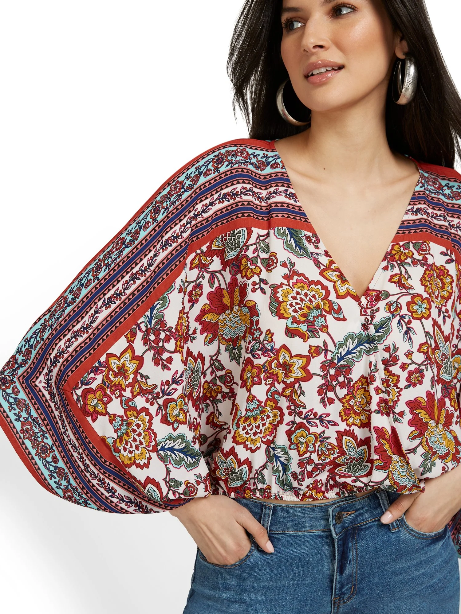 Bordered Floral-Print Top - Image 4